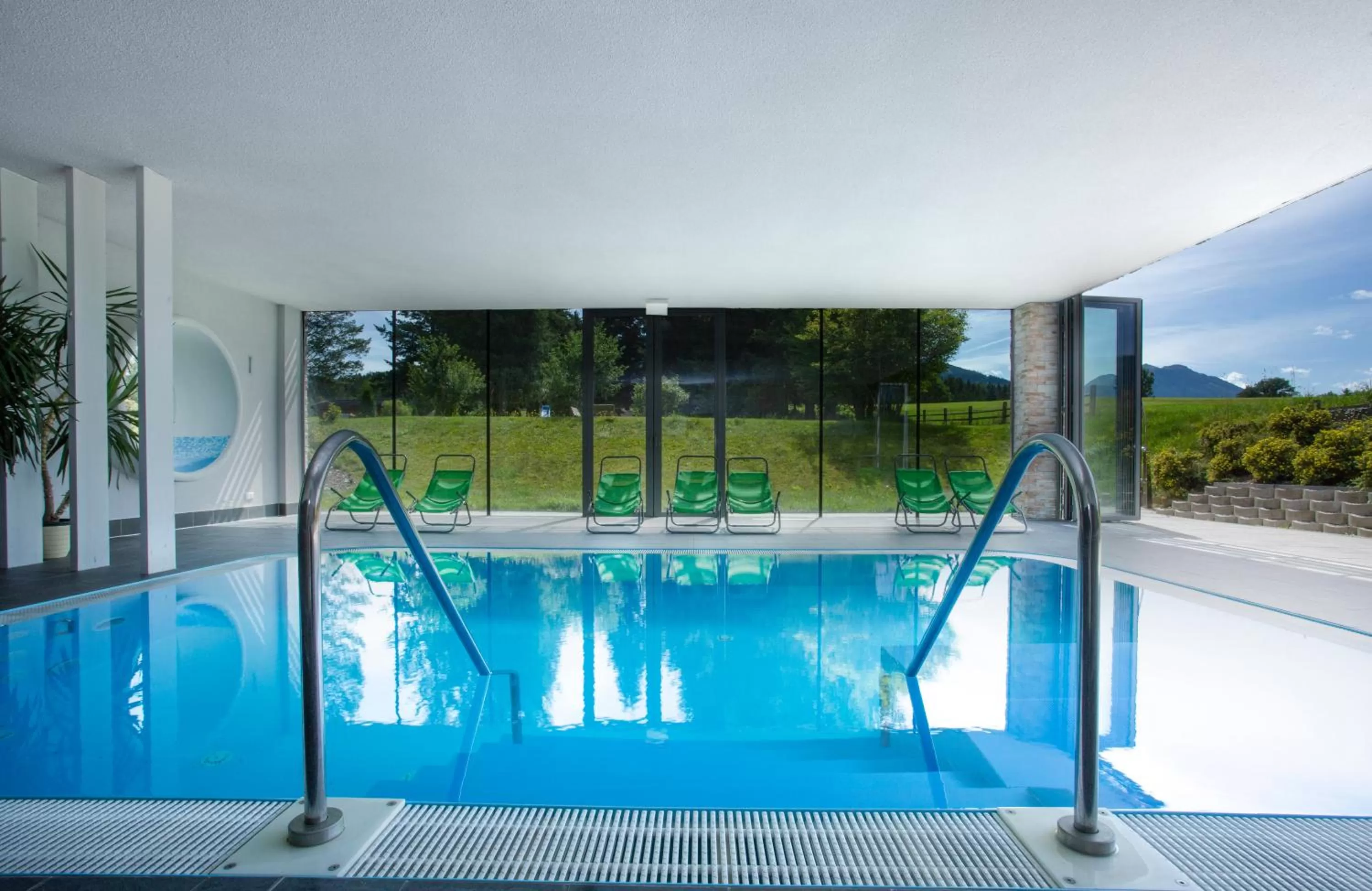 Pool view in Berghof Mitterberg