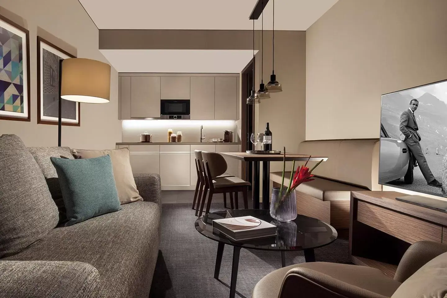 Kitchen or kitchenette, Seating Area in Acasa Suites