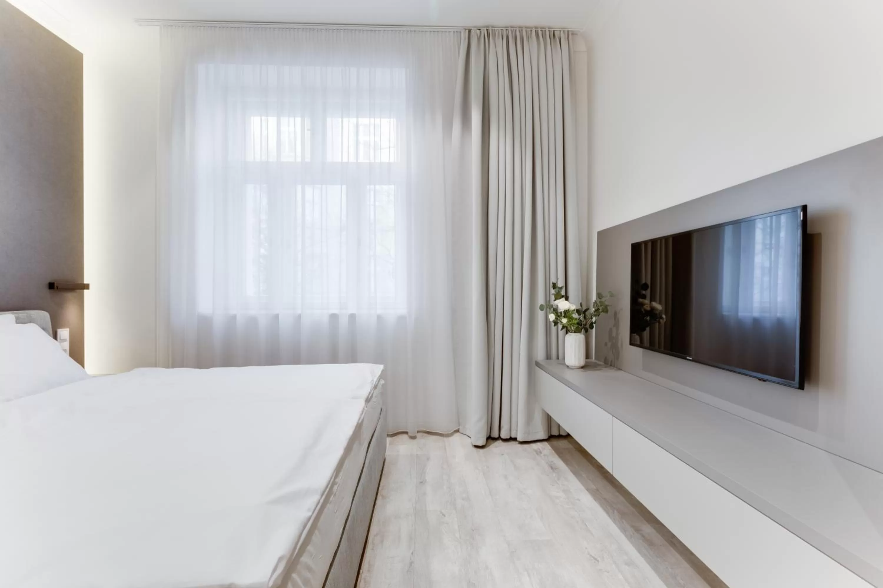 Bed in Lampi Aparthotel Prague