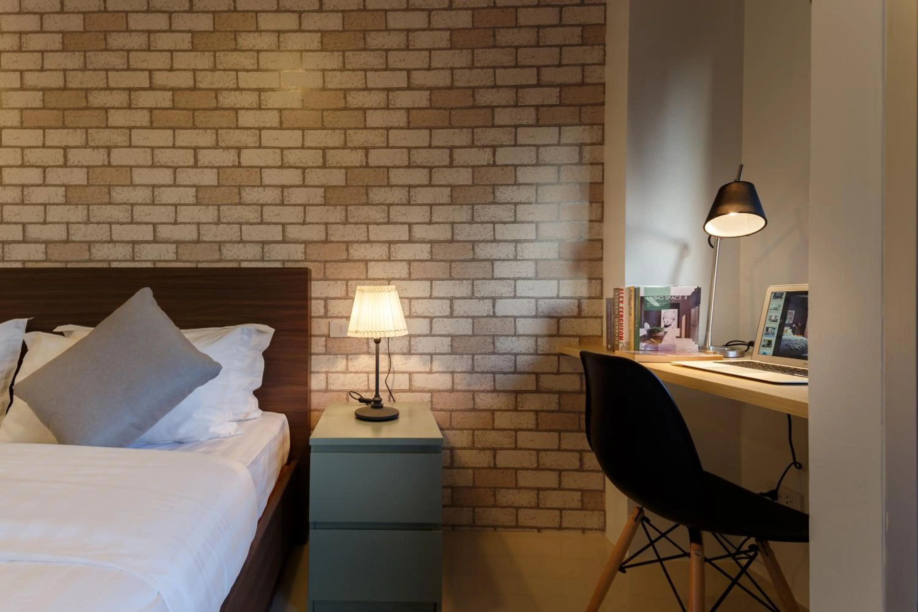 Decorative detail, Bed in Q Space Residence