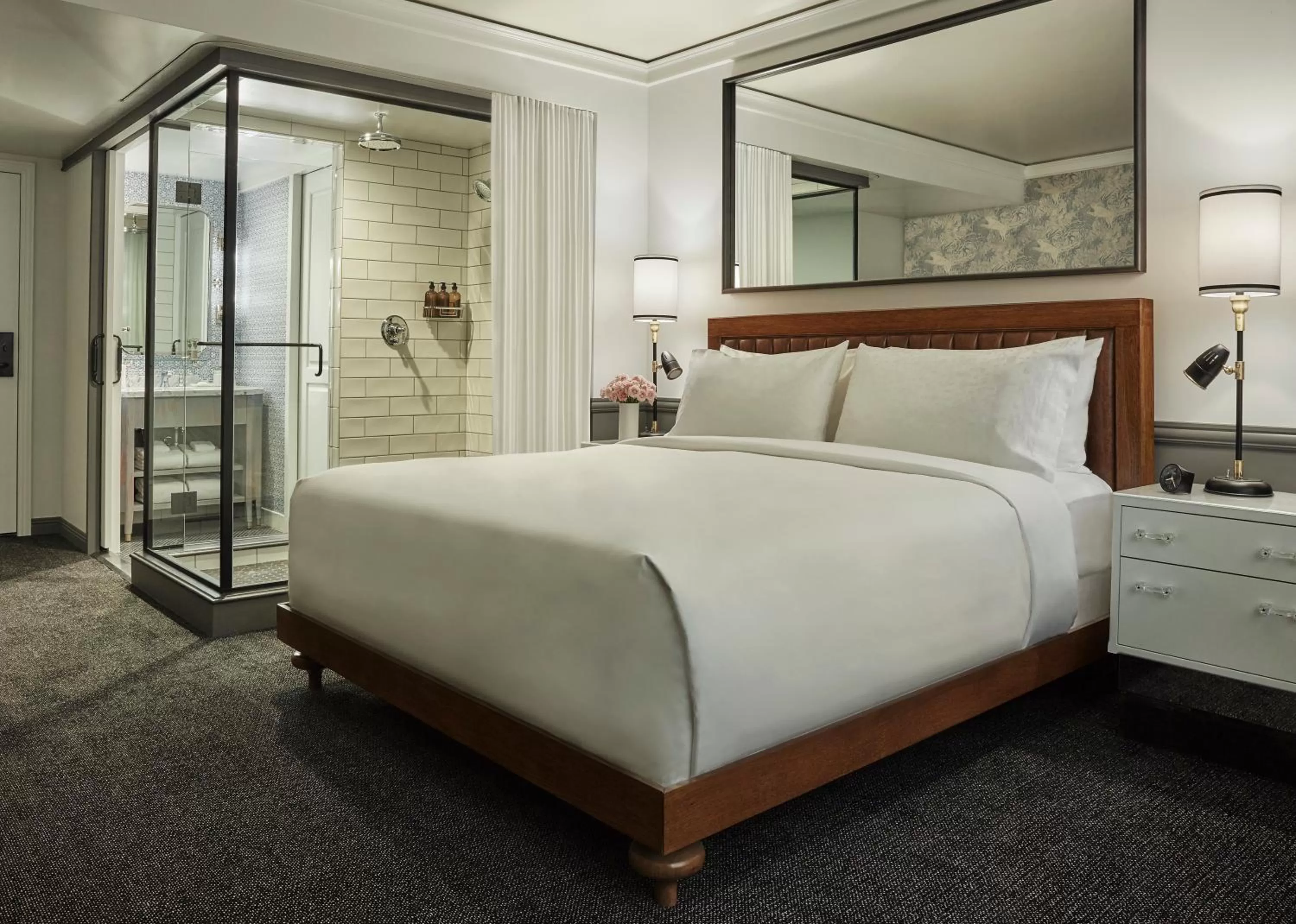 Shower, Bed in Pendry San Diego