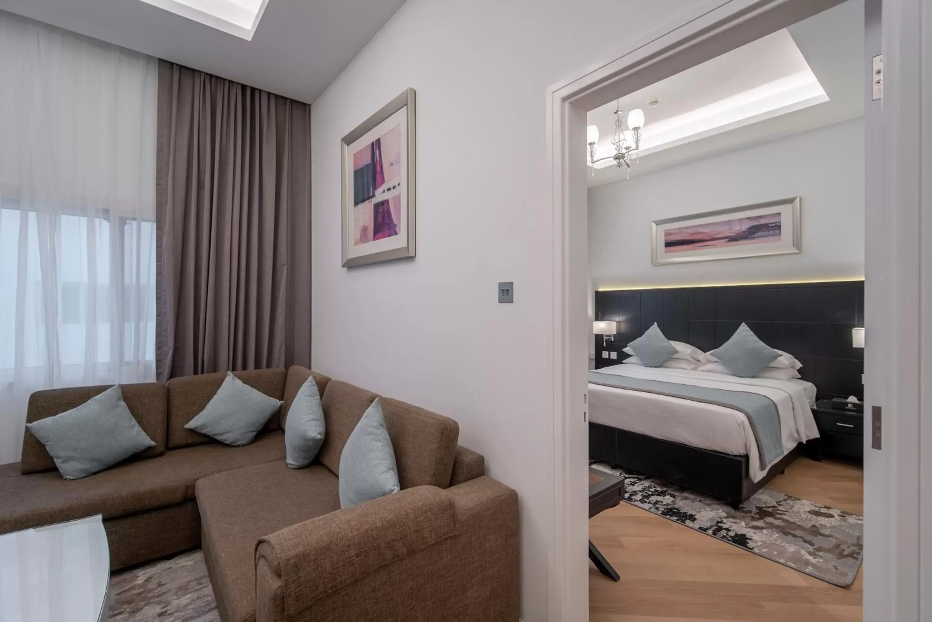 Living room, Bed in Rose Garden Hotel Apartments - Al Barsha, Near Metro Station