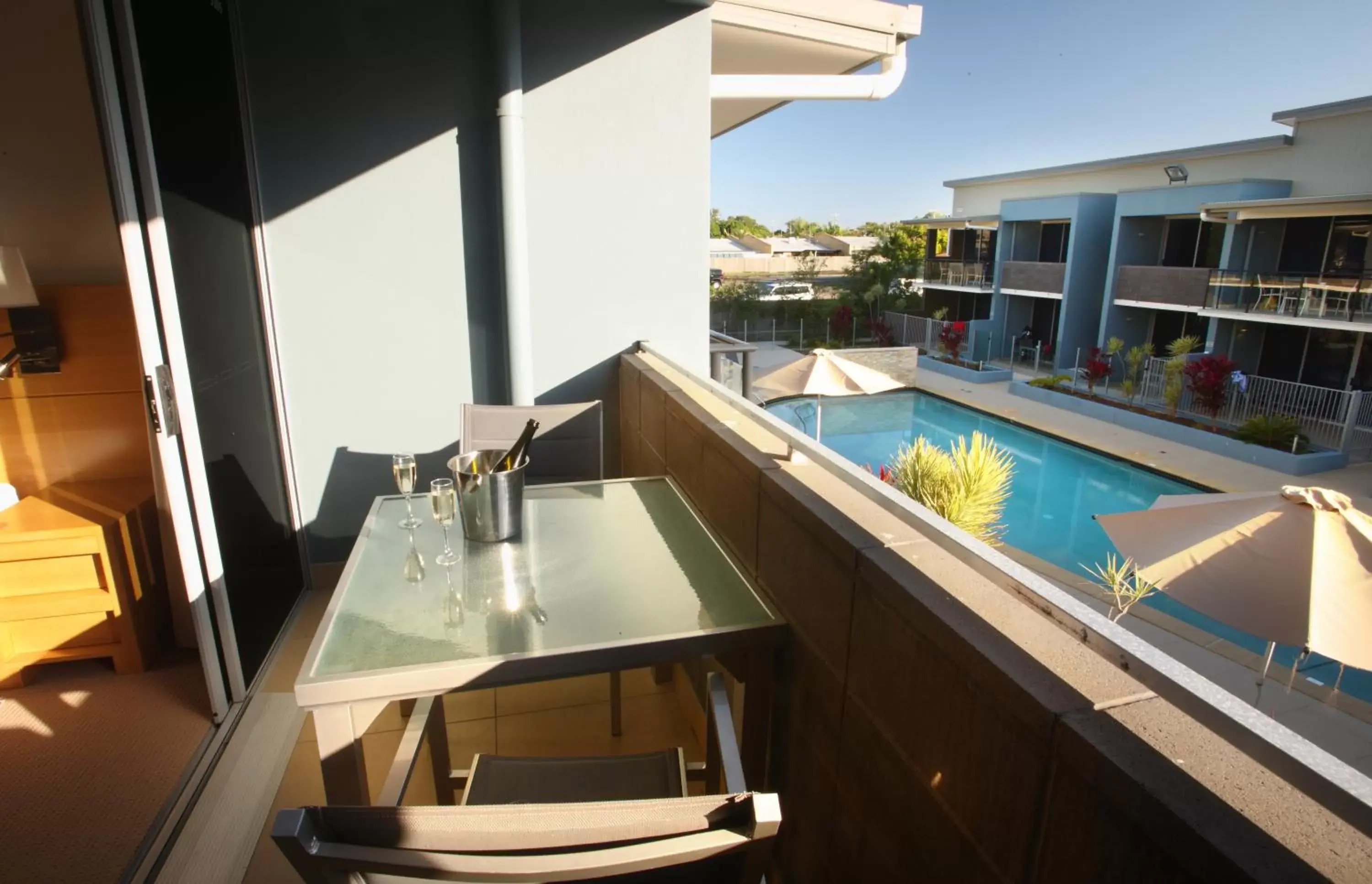 Balcony/Terrace, Pool View in Ramada by Wyndham Hervey Bay