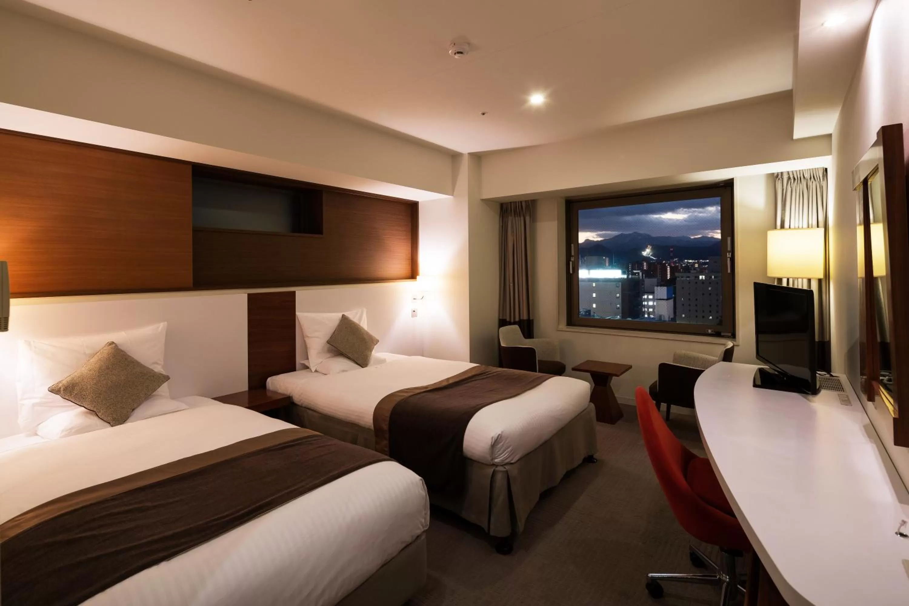 Photo of the whole room, Bed in HOTEL MYSTAYS Sapporo Station