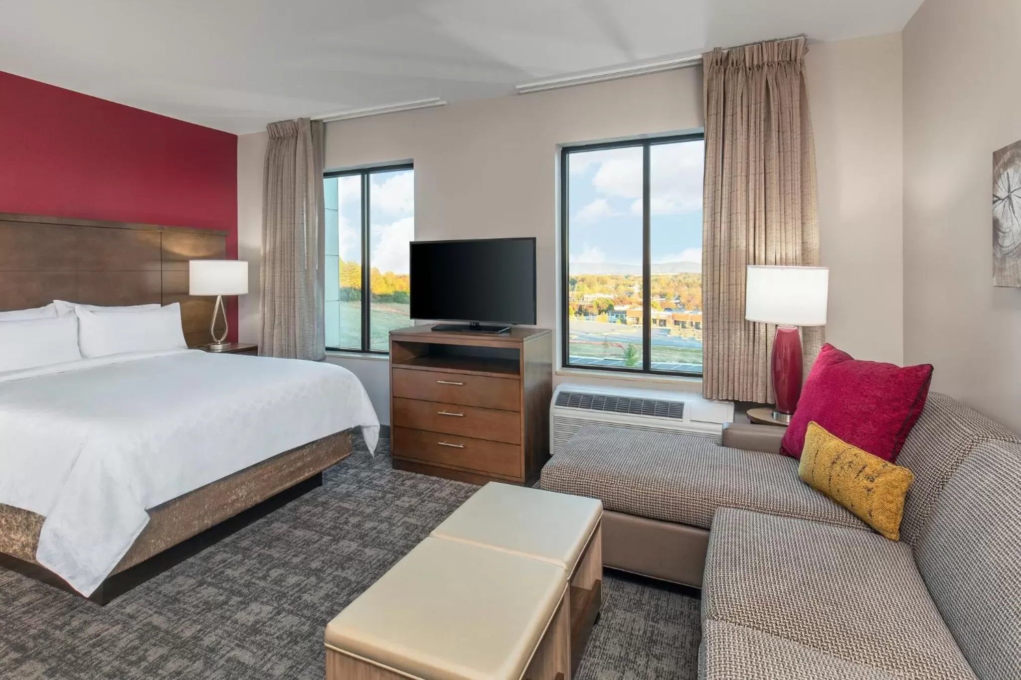 One-Bedrom King Suite - Hearing Accessible, Full Kitchen, Sofa Bed, Living Space in Staybridge Suites Charlottesville Airport, an IHG Hotel