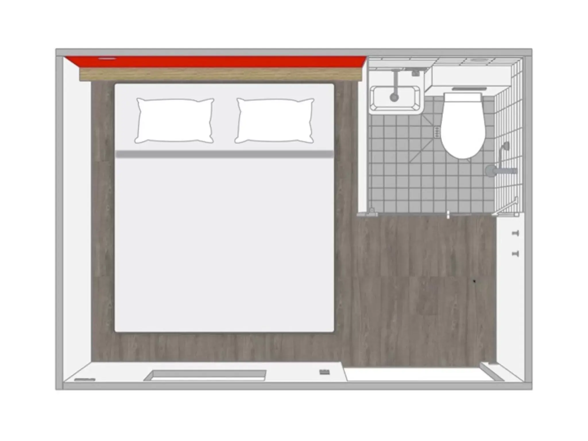 Bathroom, Floor Plan in Eklo Hotels Le Mans