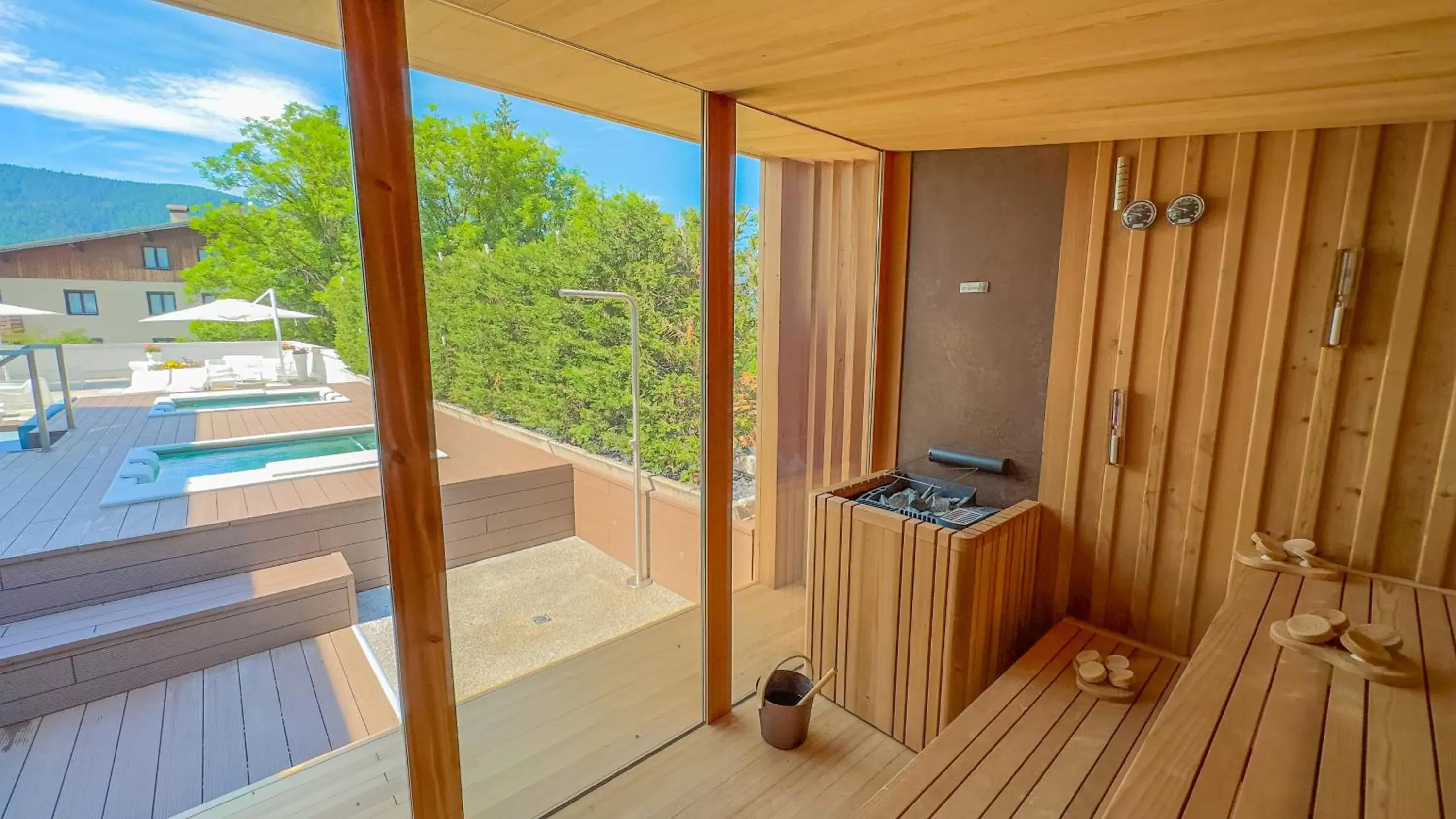 Sauna, Pool View in Blu Hotel Natura & Spa - Adults Only