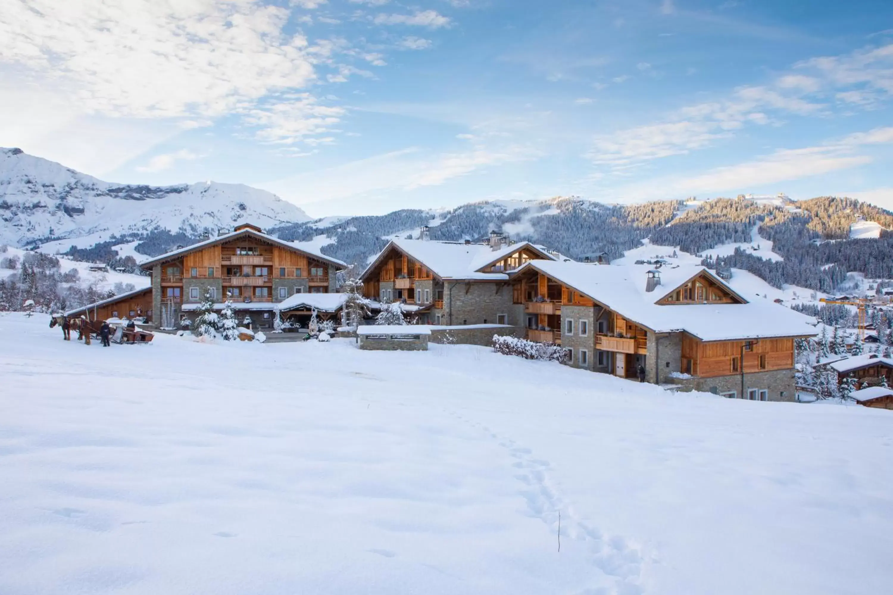Property building, Winter in Four Seasons Hotel Megeve