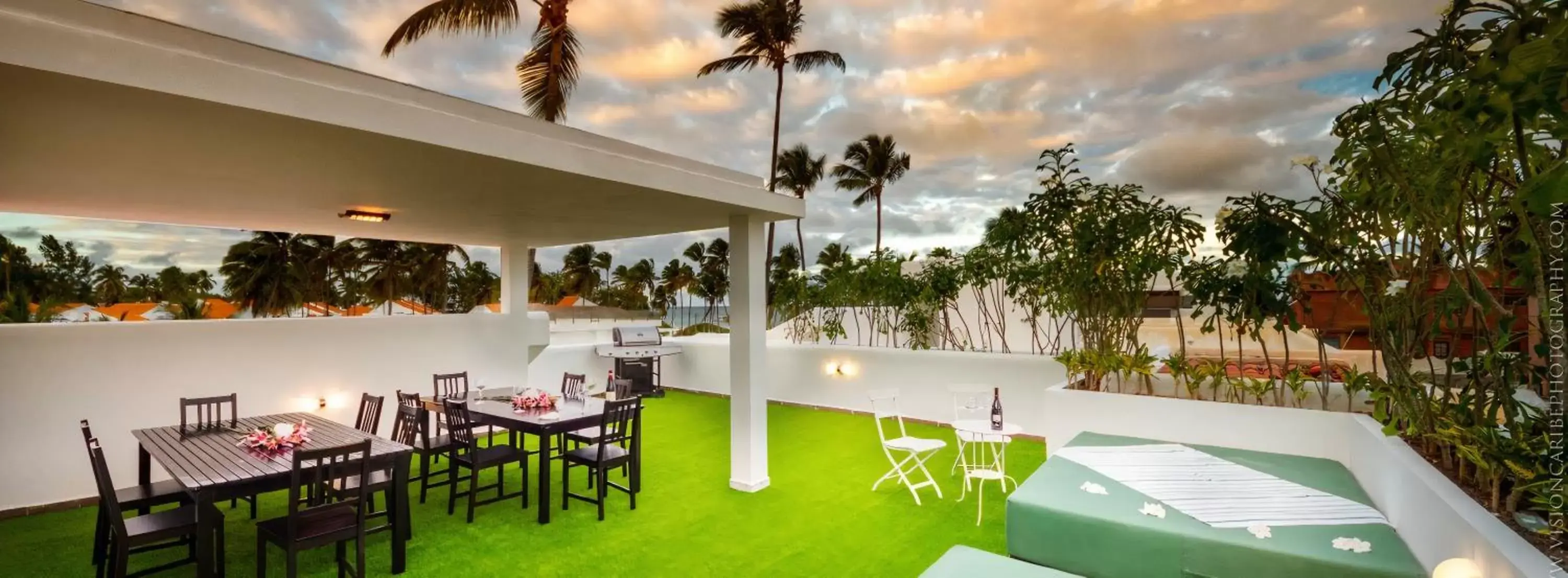 Balcony/Terrace, Swimming Pool in Flor del Mar Condo Punta Cana Beachfront