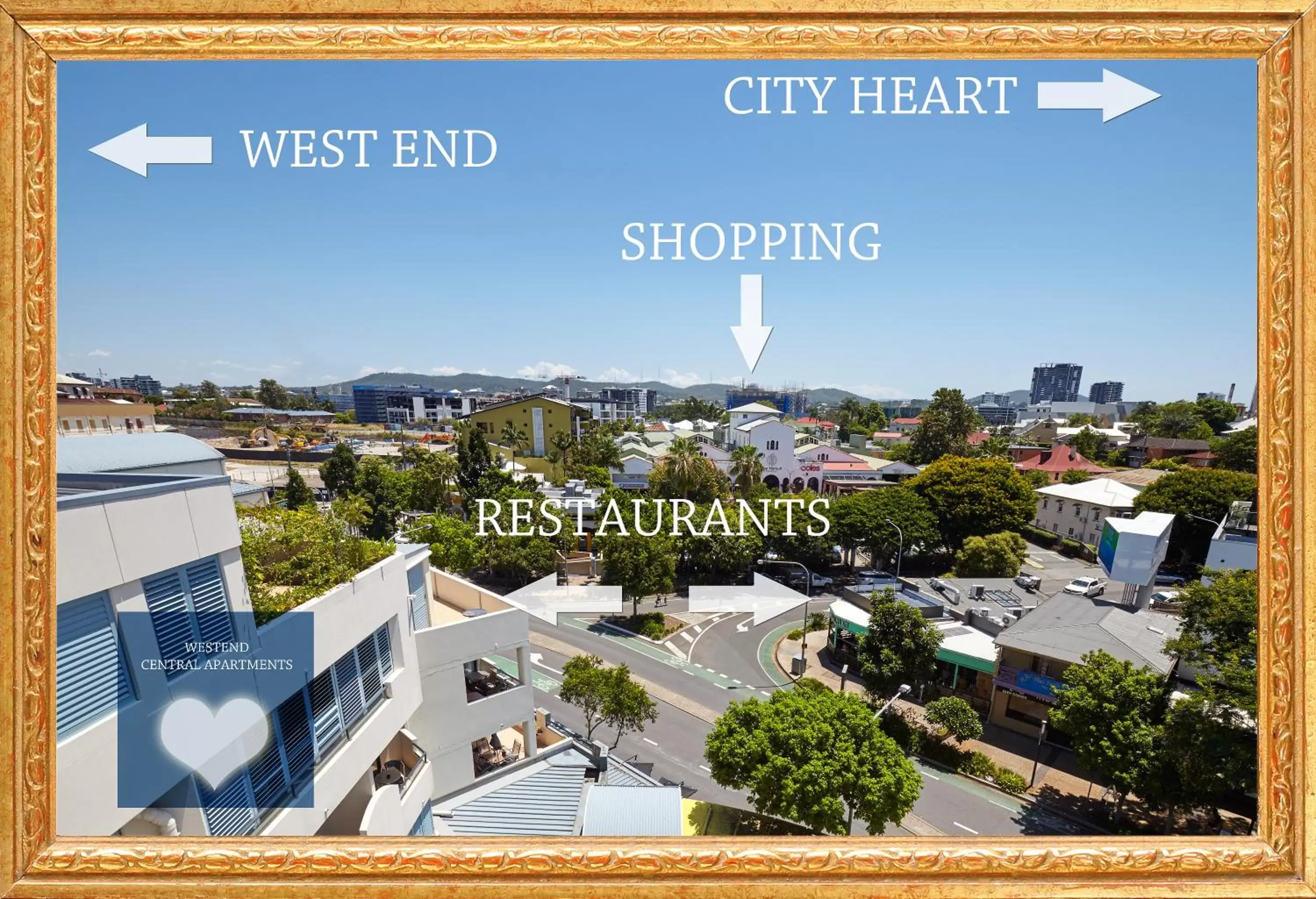 Restaurant/places to eat, Bird's-eye View in West End Central Apartments
