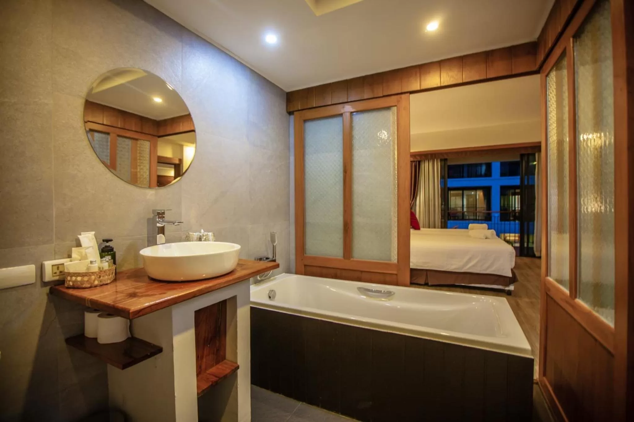 Bathroom, Bed in SugarCane Chiang Mai