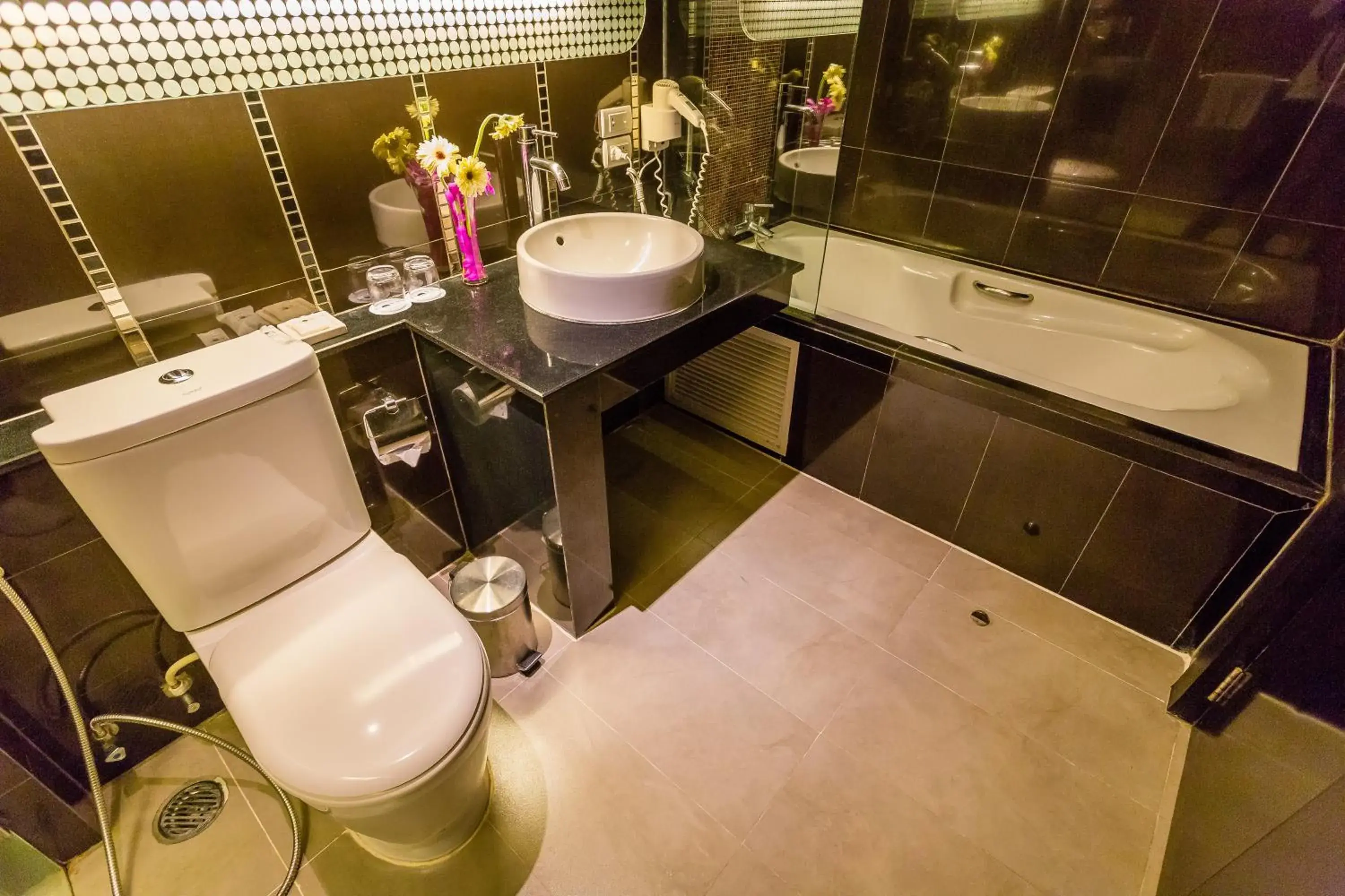 Shower, Kitchen/Kitchenette in Nova Platinum Hotel