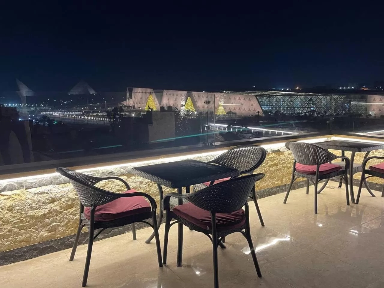 Night, Swimming Pool in Jewel Grand Museum & Pyramids View