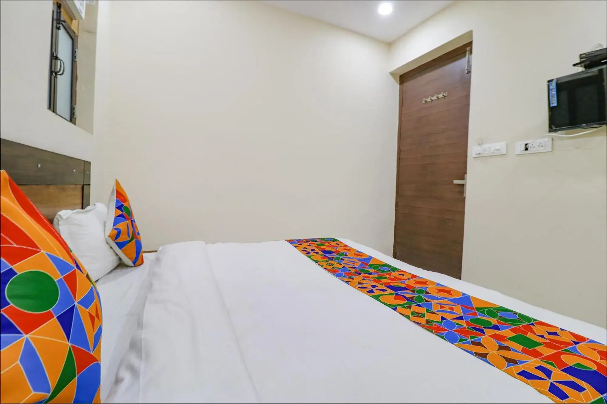 Bedroom, Bed in FabExpress Kartikey Inn