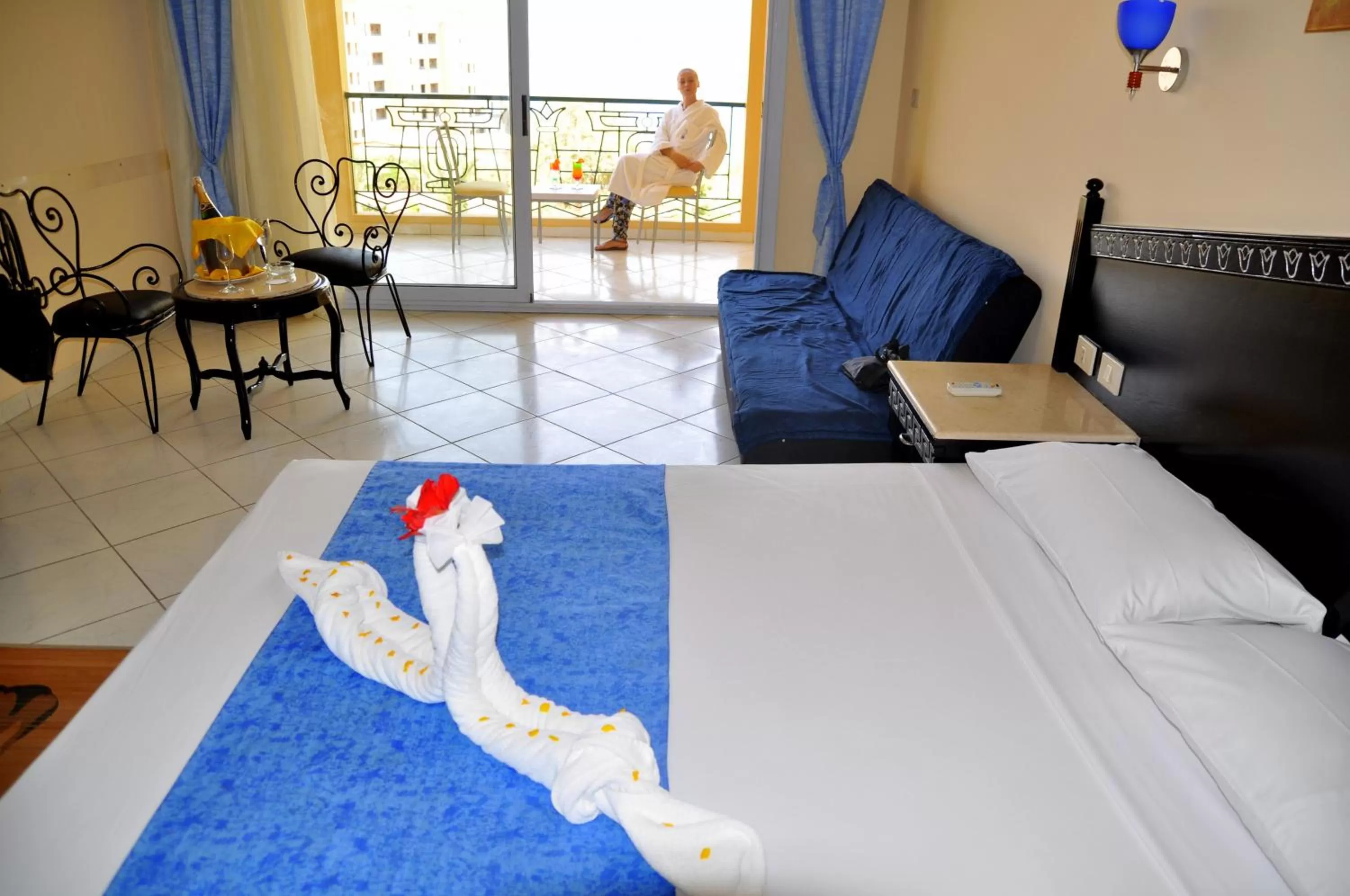 Property building, Bed in King Tut Aqua Park Beach Resort