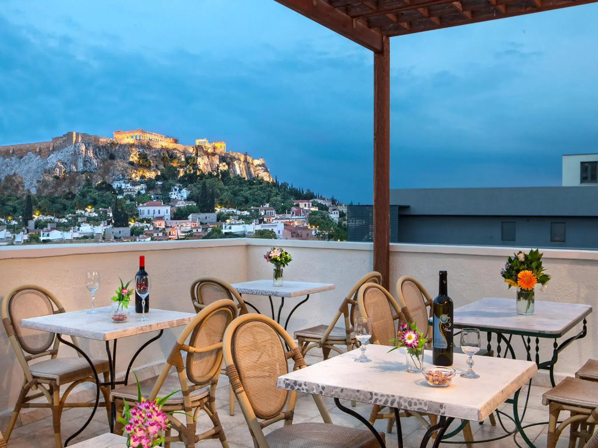 Balcony/Terrace, Restaurant/Places to Eat in Athos Hotel
