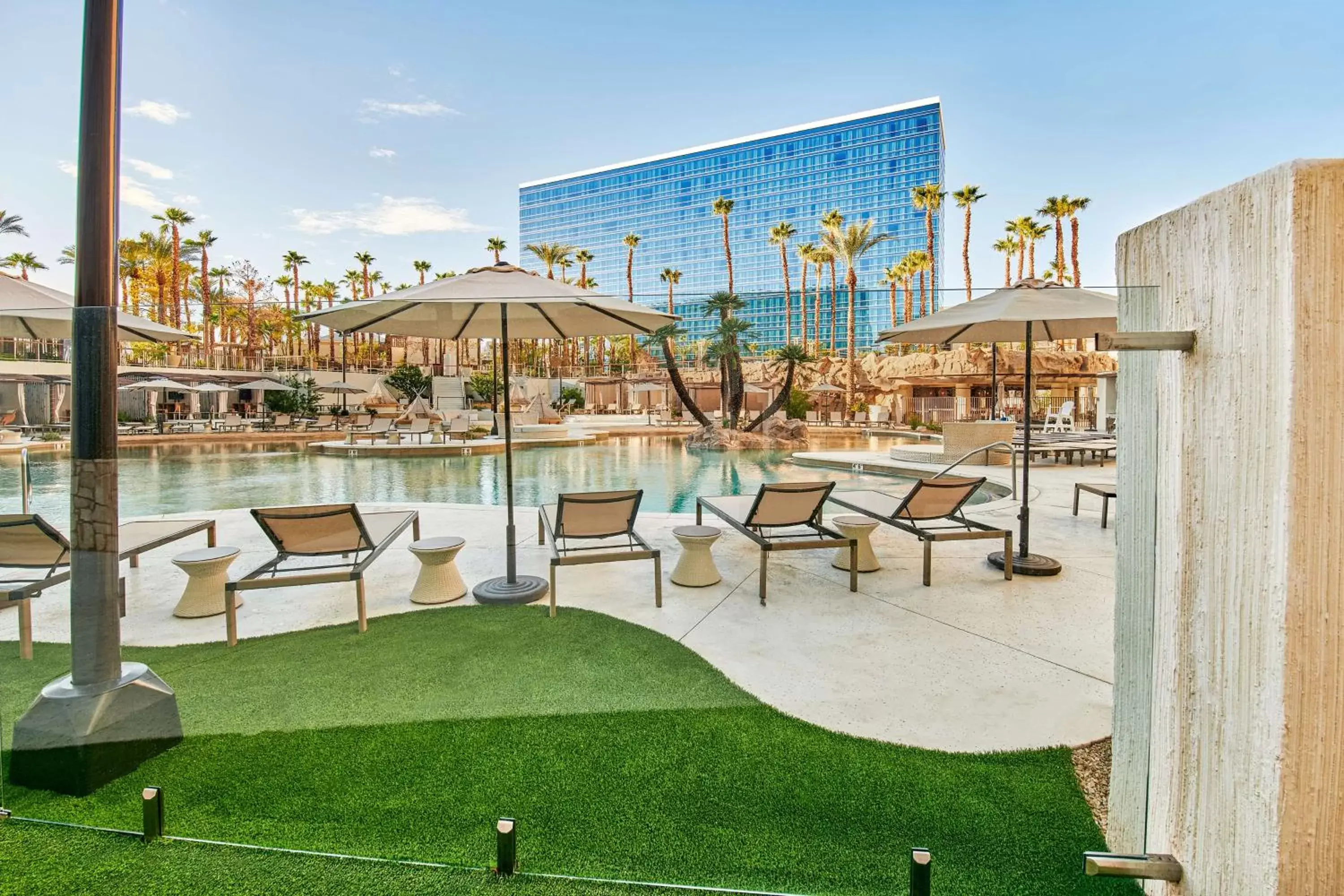 Pool view in Virgin Hotels Las Vegas, Curio Collection by Hilton