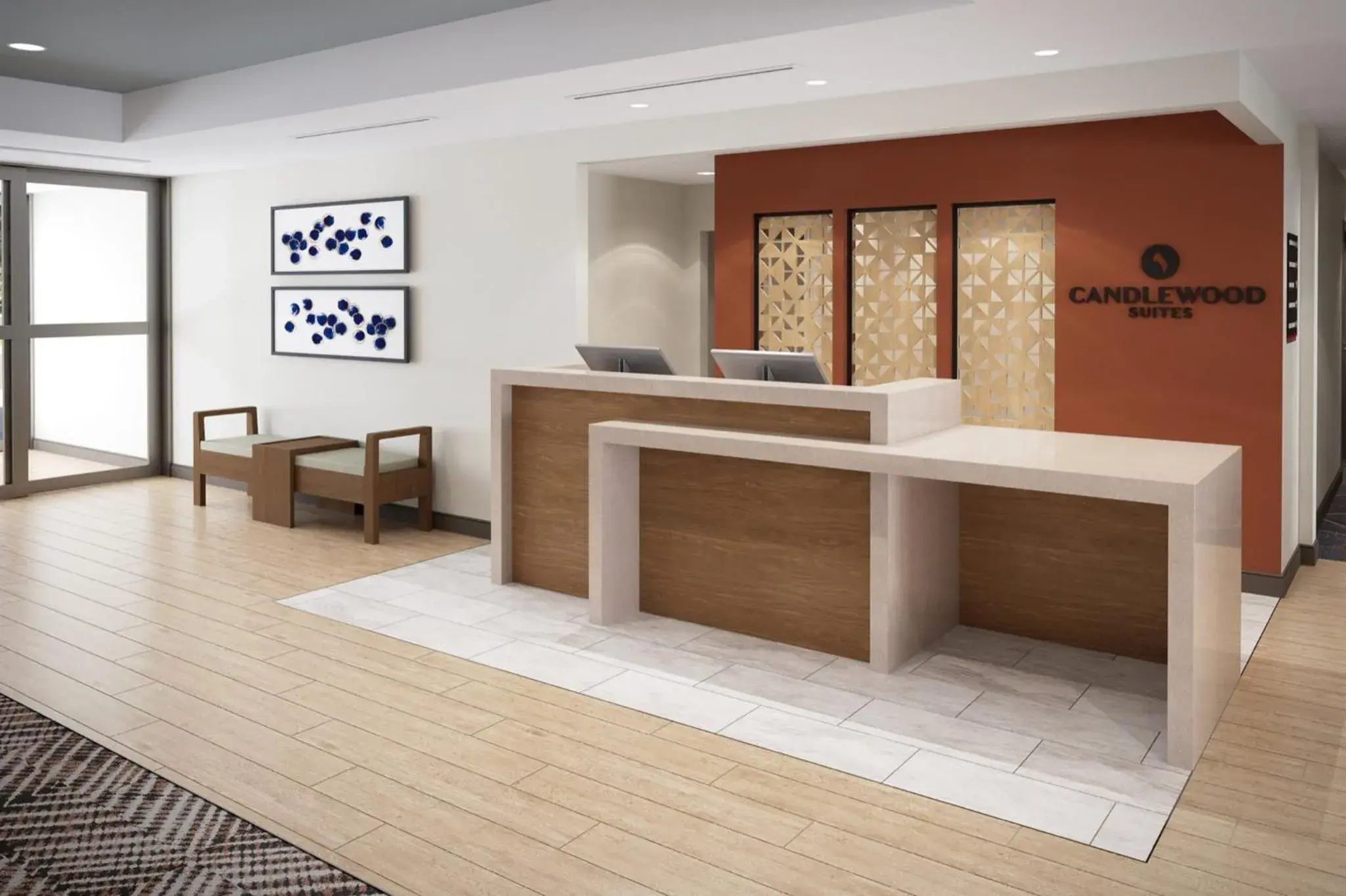 Property building, Lobby/Reception in Candlewood Suites McPherson, an IHG Hotel