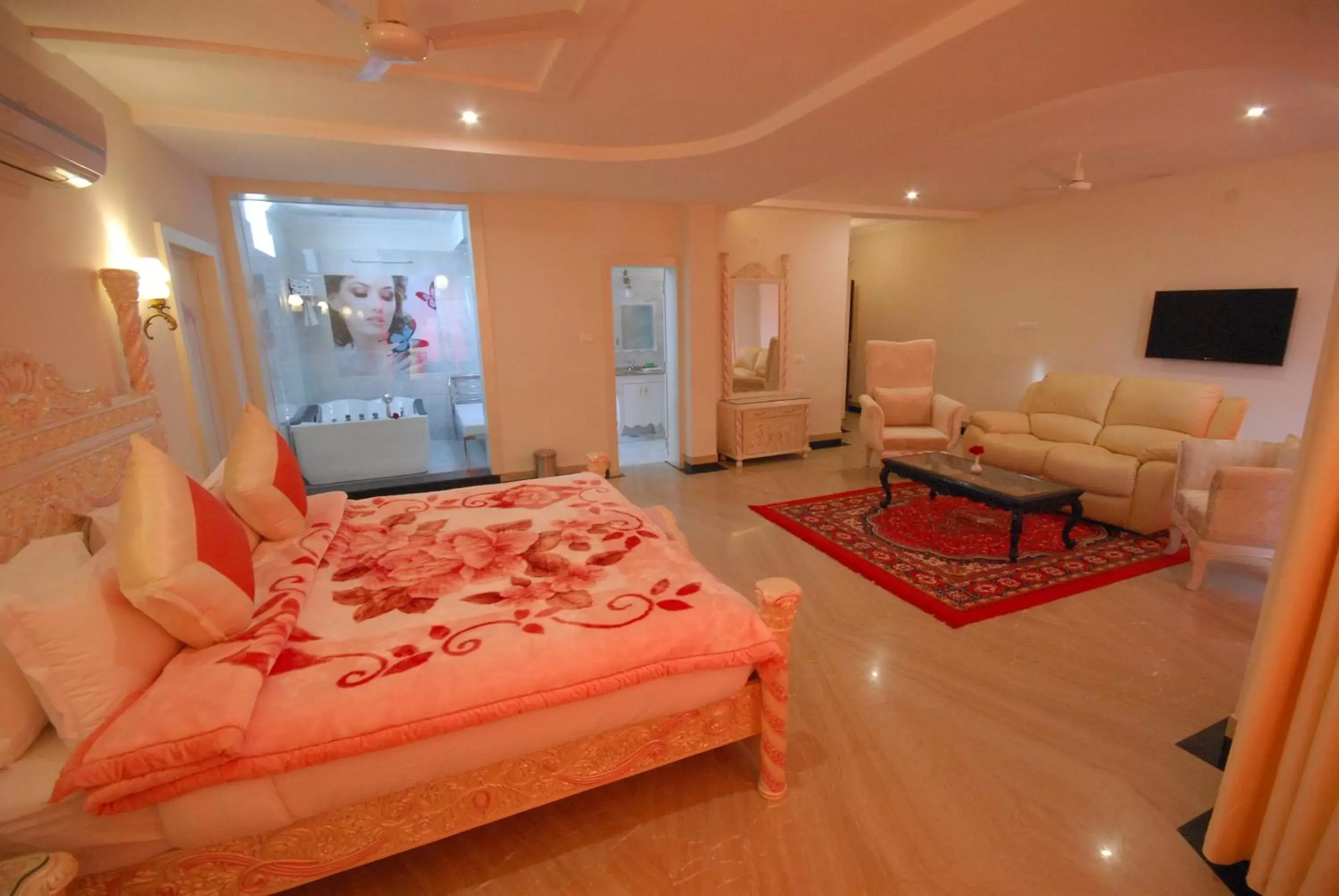 Living room in Bhairavgarh Palace Udaipur