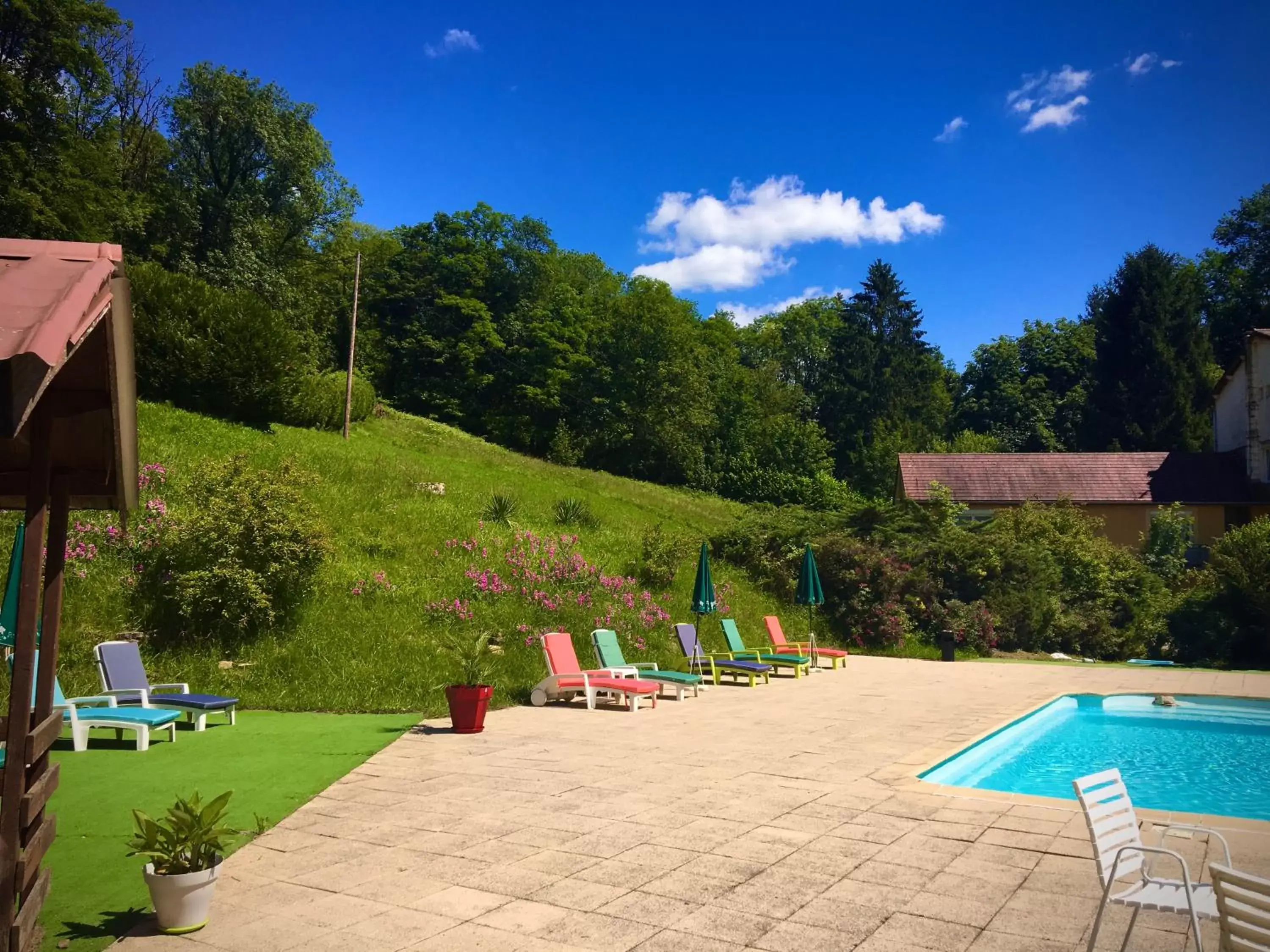 Pool view in Domaine Du Moulin Vallée Heureuse