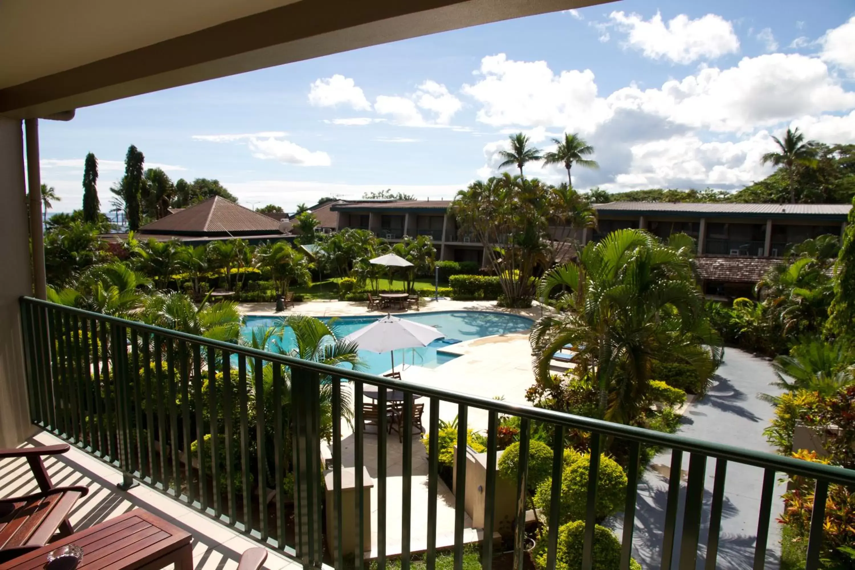 Balcony/Terrace, Pool View in Tanoa Waterfront Hotel
