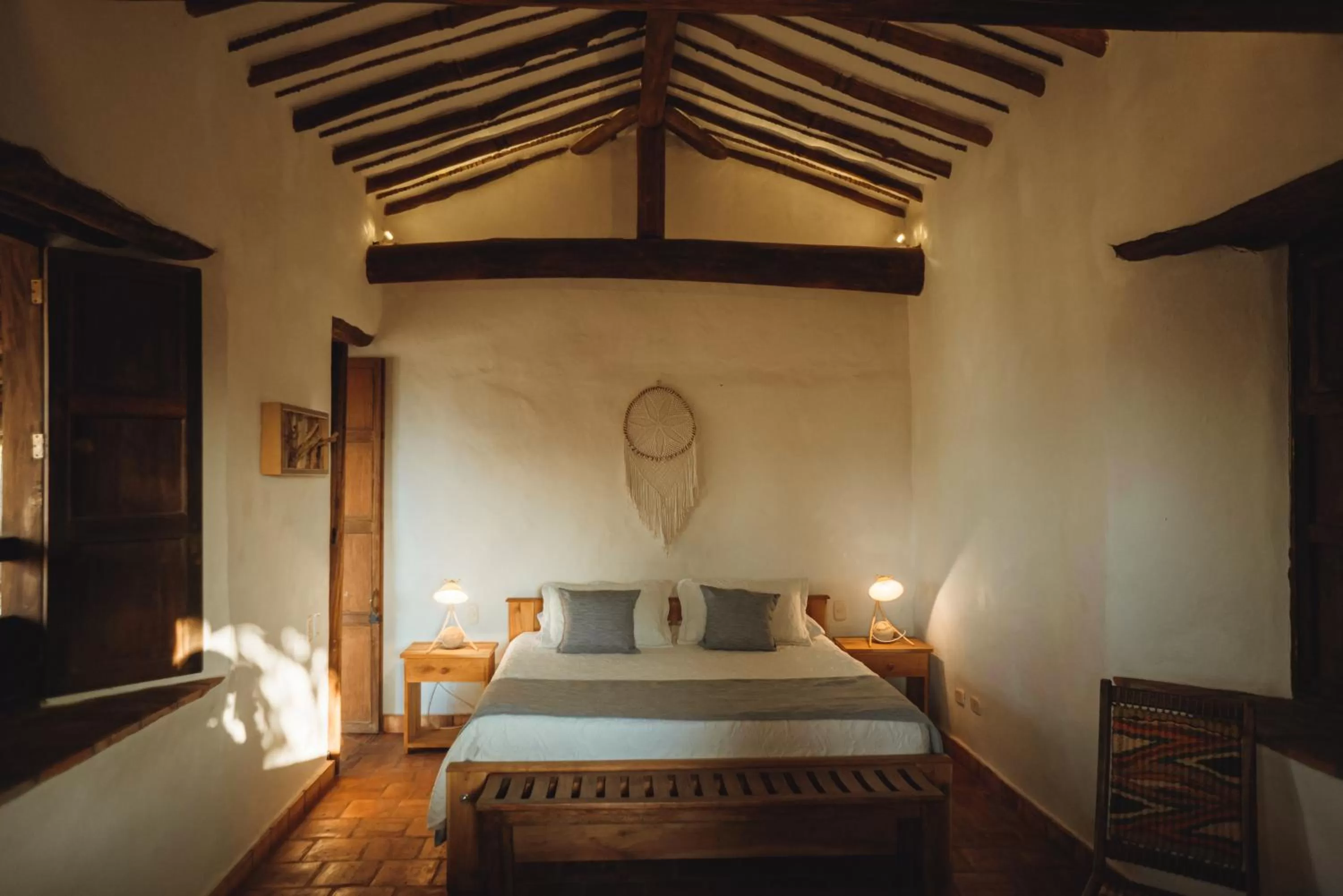 Property building, Bed in Hotel Finca Buenos Aires Barichara