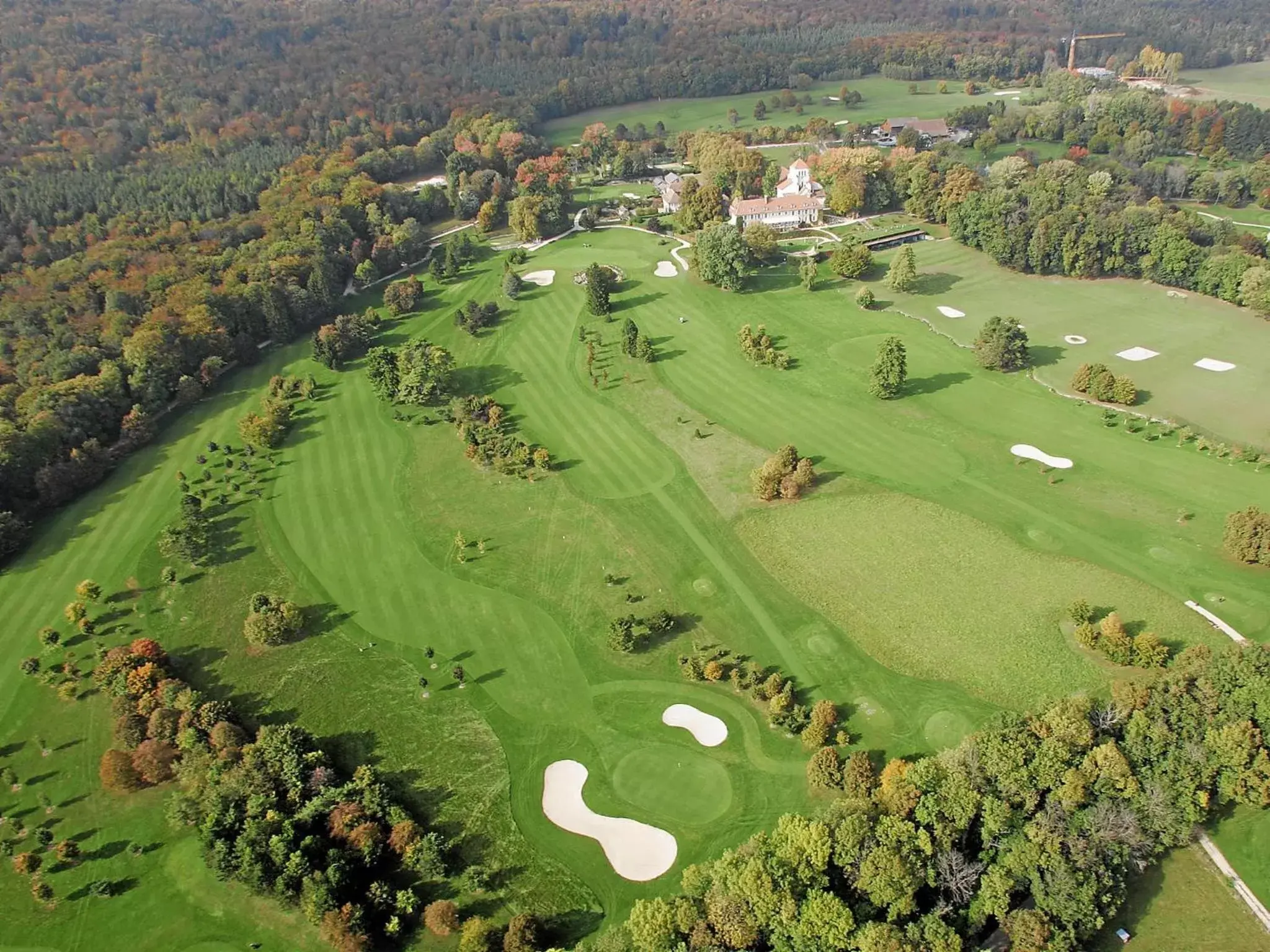 Golfcourse, Bird's-eye View in Château de Bonmont