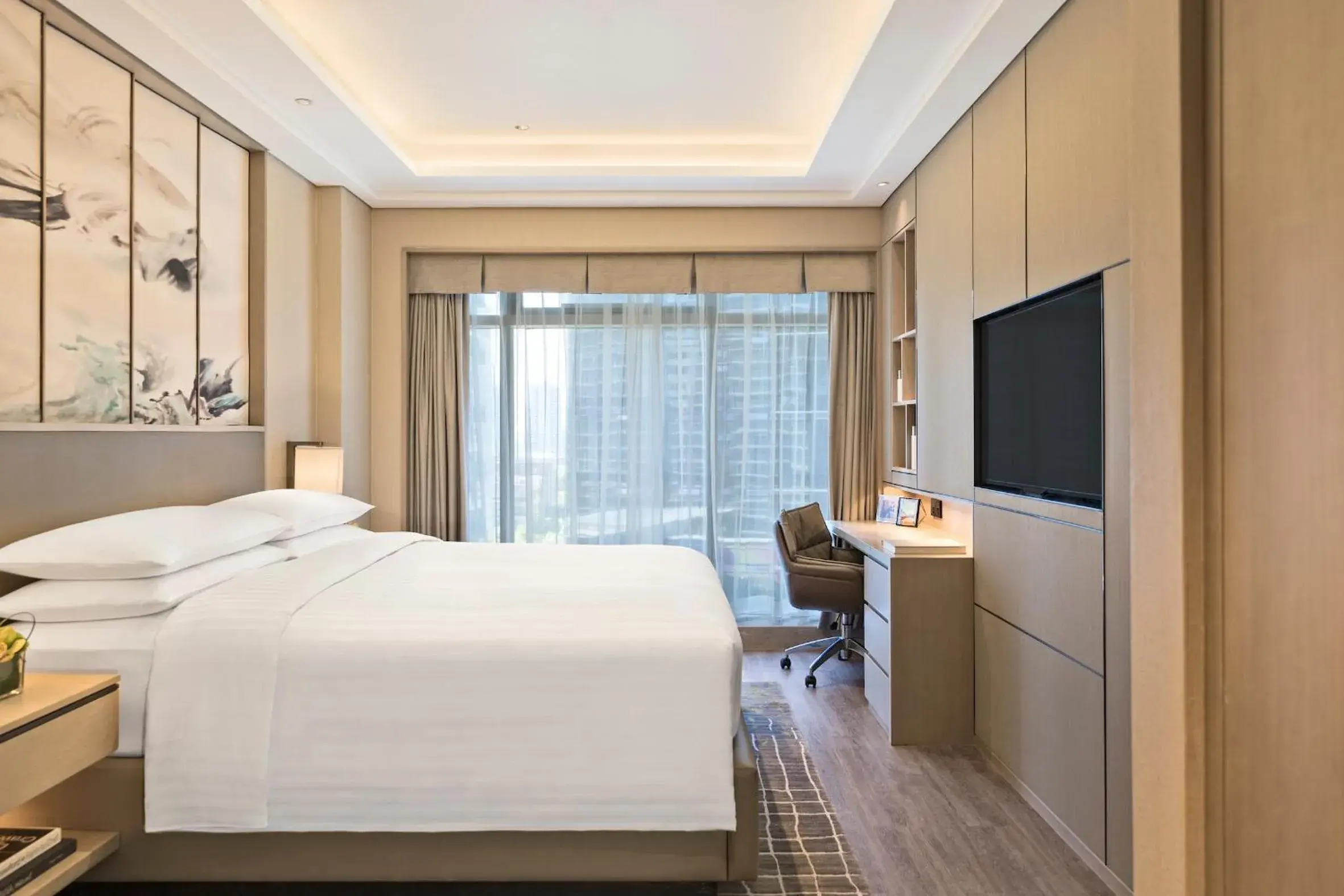 Bedroom, Bed in Marriott Executive Apartments Hangzhou Yuhang
