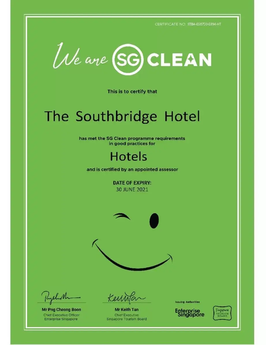 Certificate/Award in The Southbridge Hotel