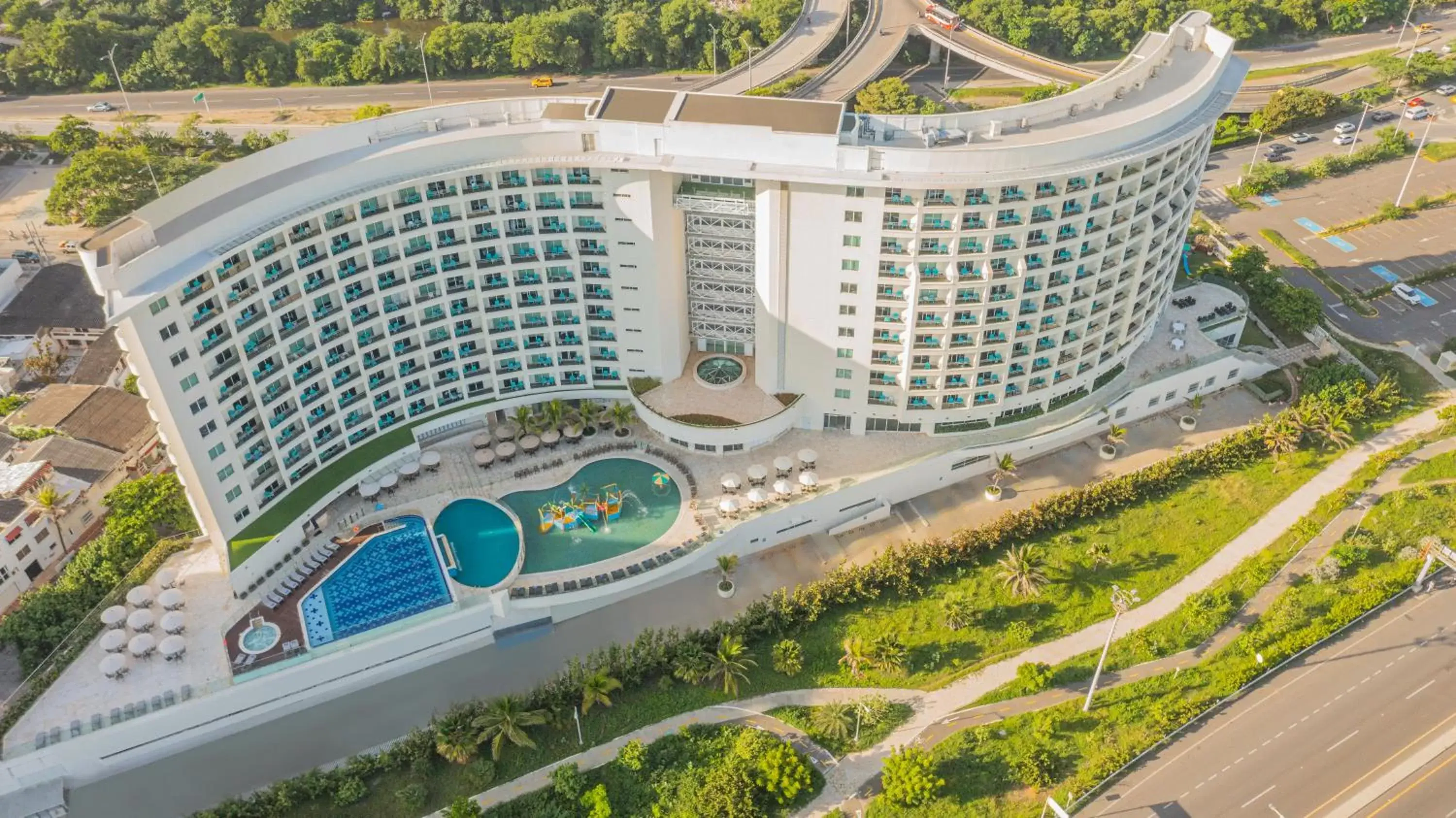 Swimming pool, Bird's-eye View in GHL Corales de Indias