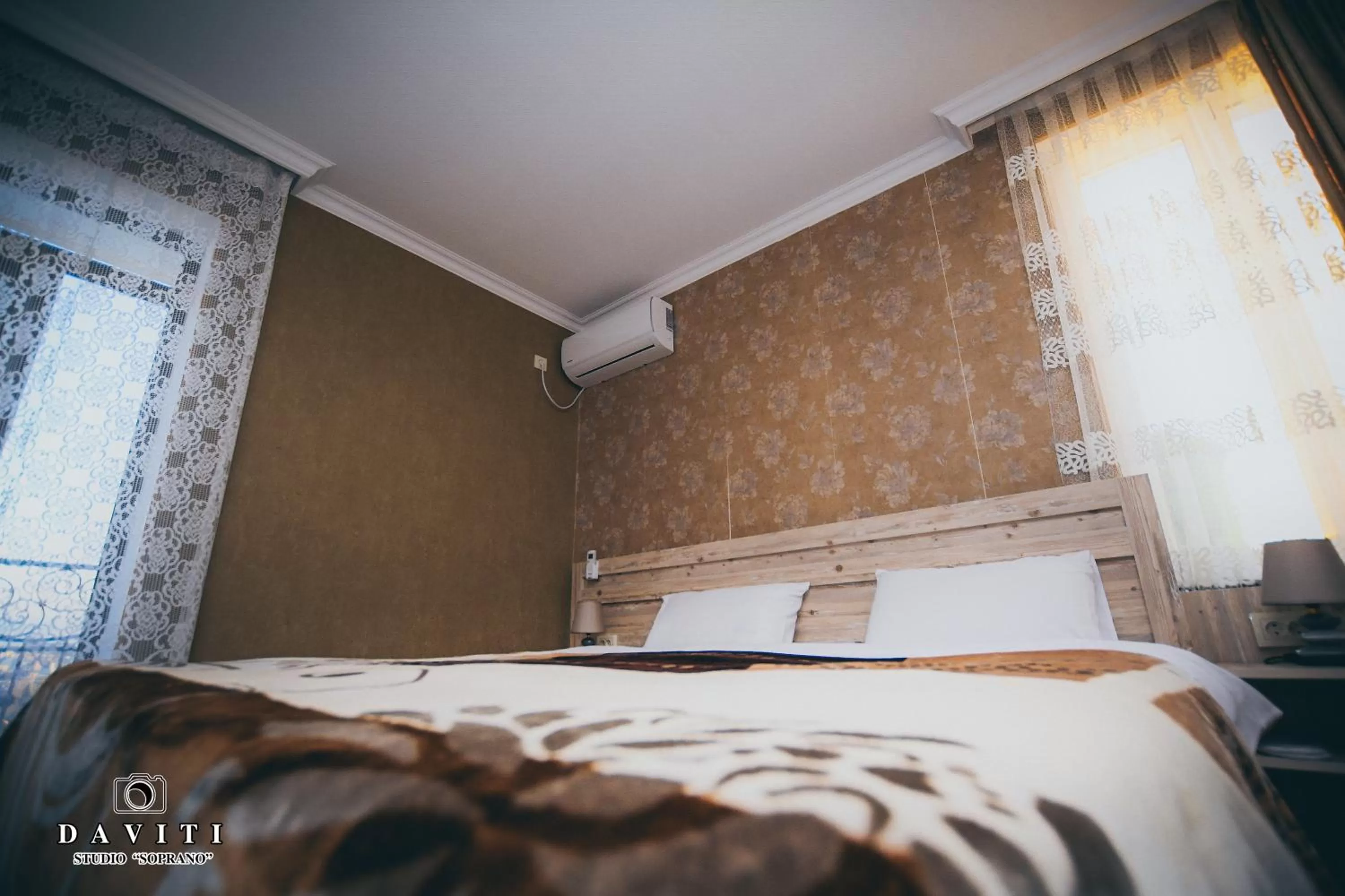 Bed in Hotel Tskhumi