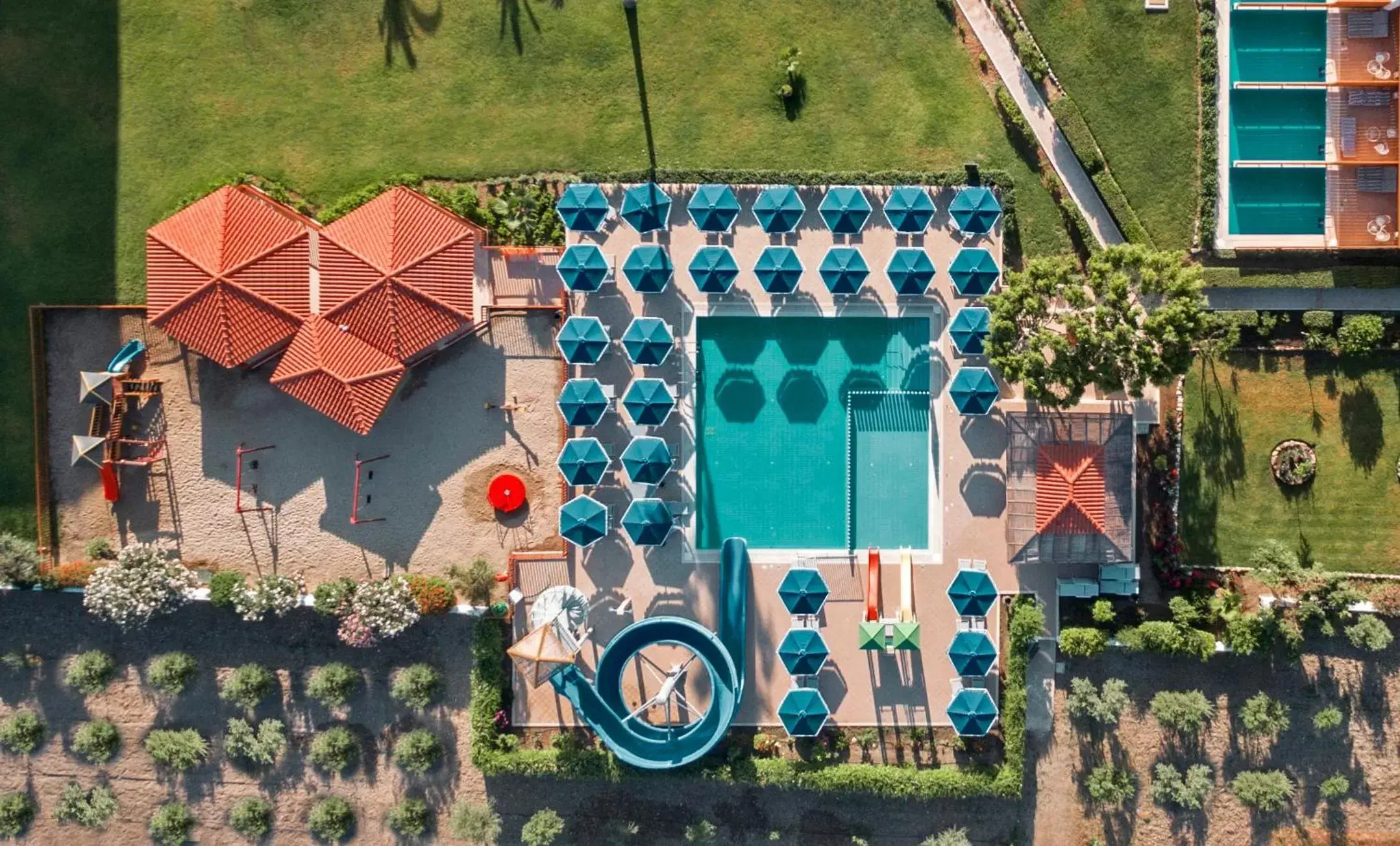 Bird's eye view, Bird's-eye View in Mitsis Ramira Beach Hotel