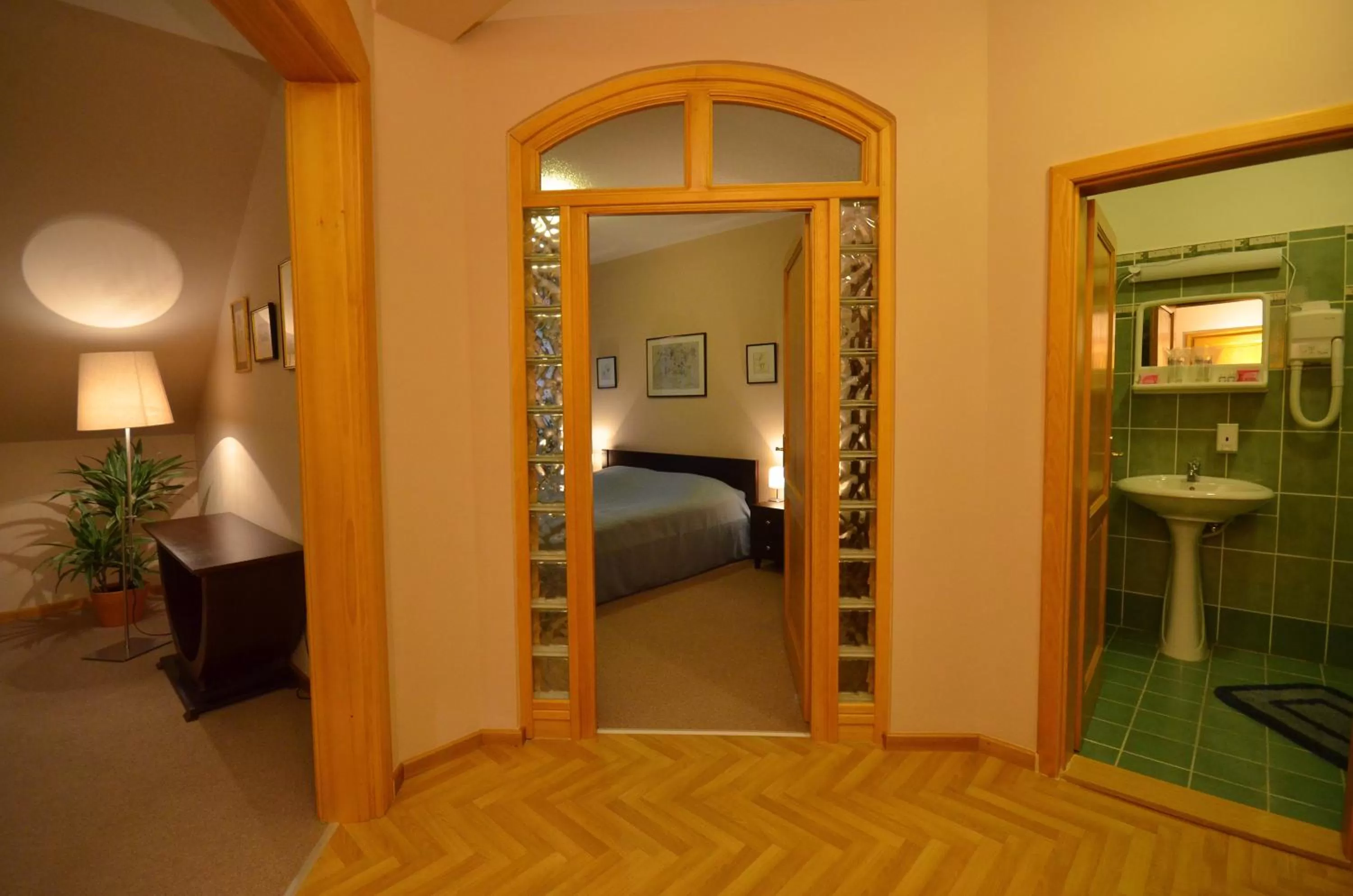 Decorative detail, Bed in Art Garni Hotel