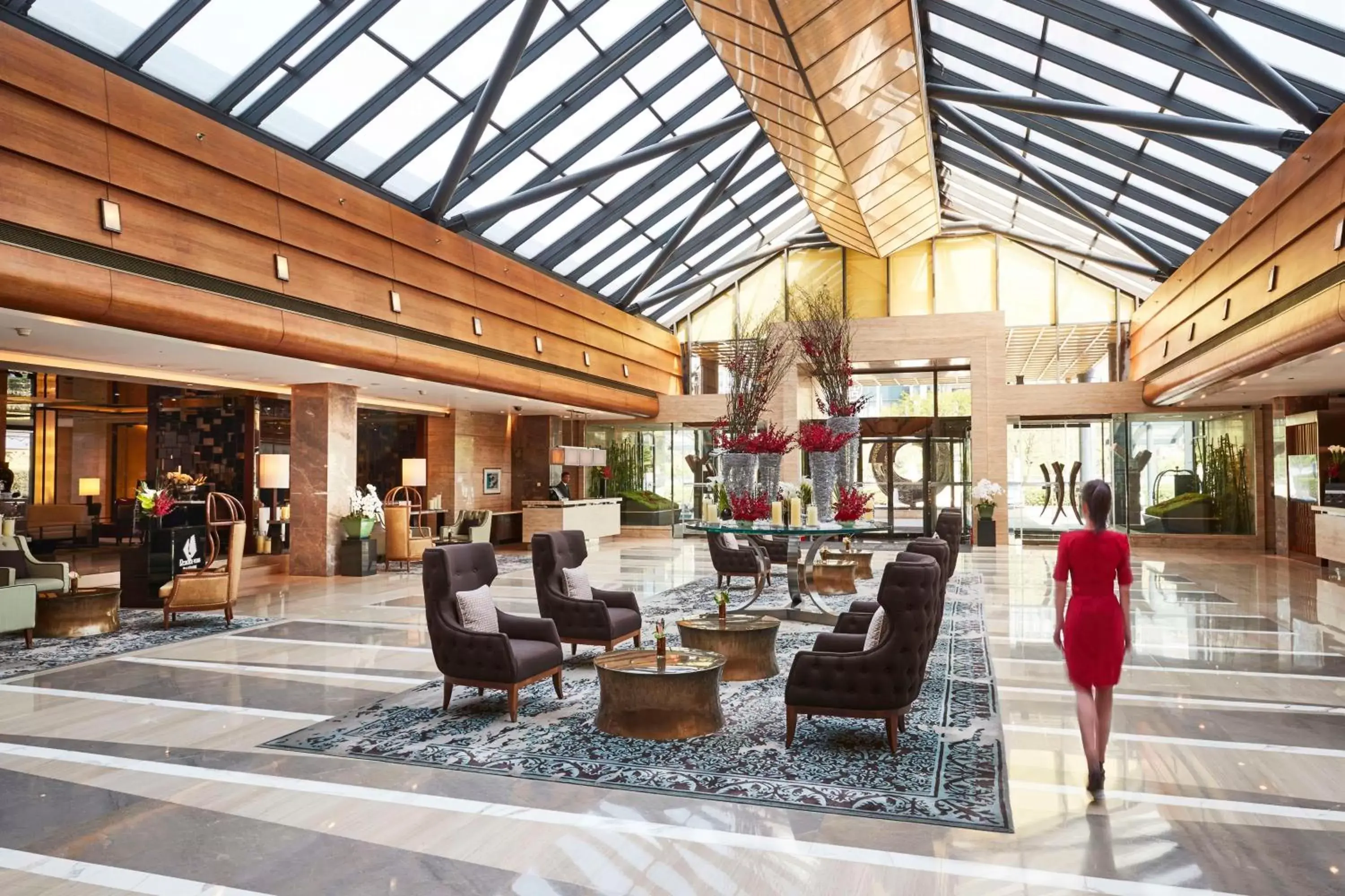 Lobby or reception, Restaurant/Places to Eat in Kempinski Hotel Beijing Yansha Center