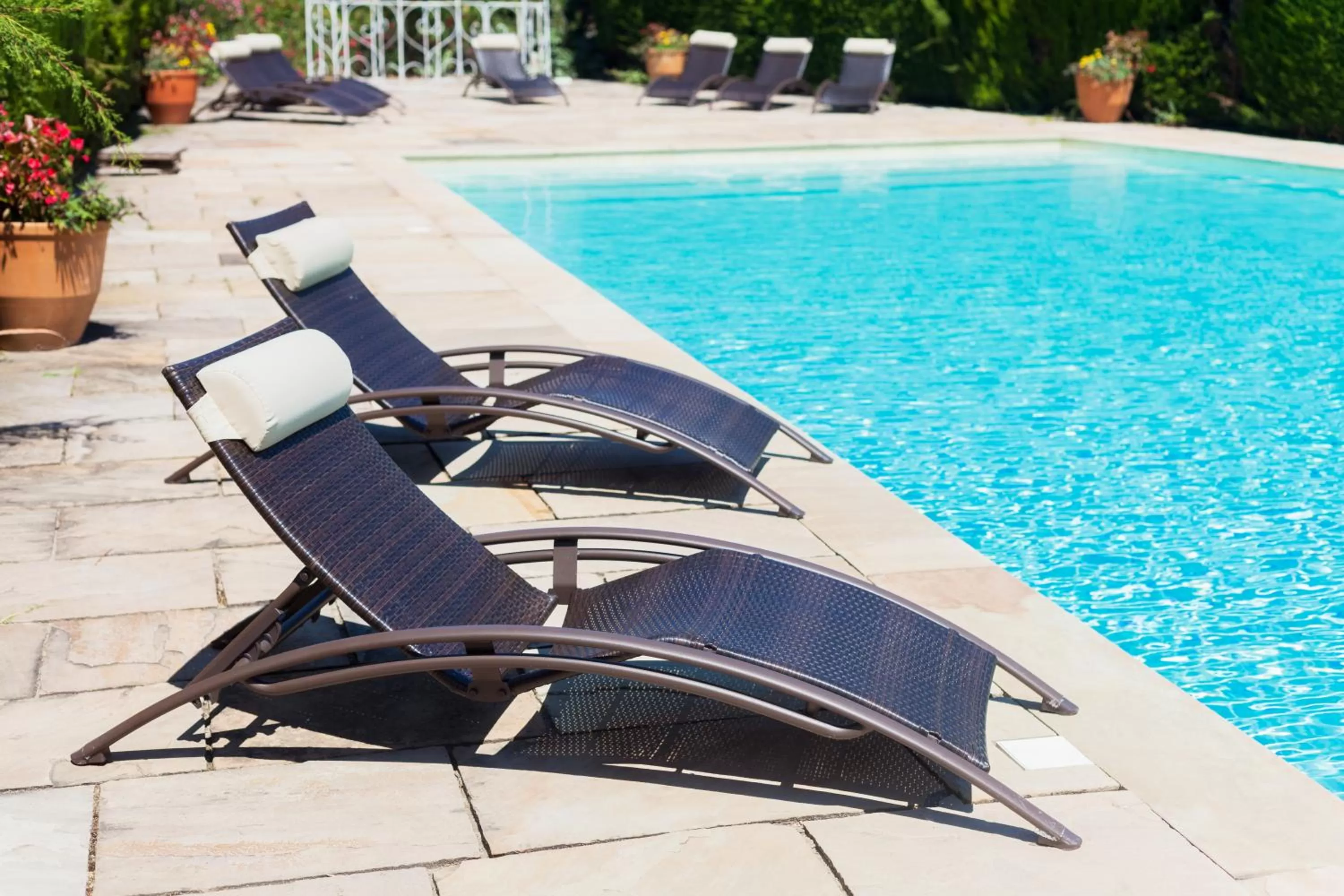 Balcony/Terrace in Logis VIGNES BLANCHES*** Hôtel Cosy et restaurant de terroir