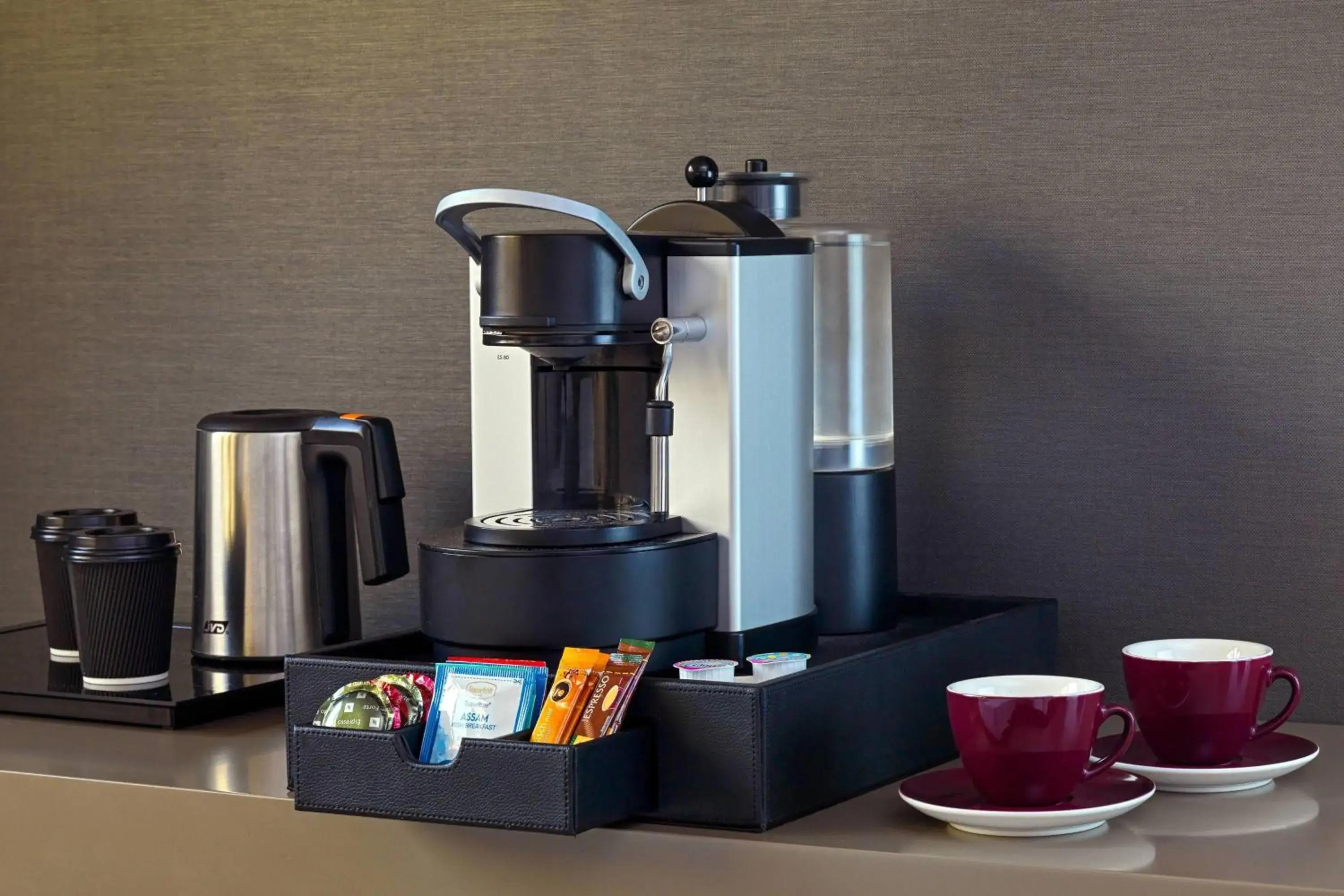 Photo of the whole room, Coffee/Tea Facilities in AC Hotel by Marriott Nice