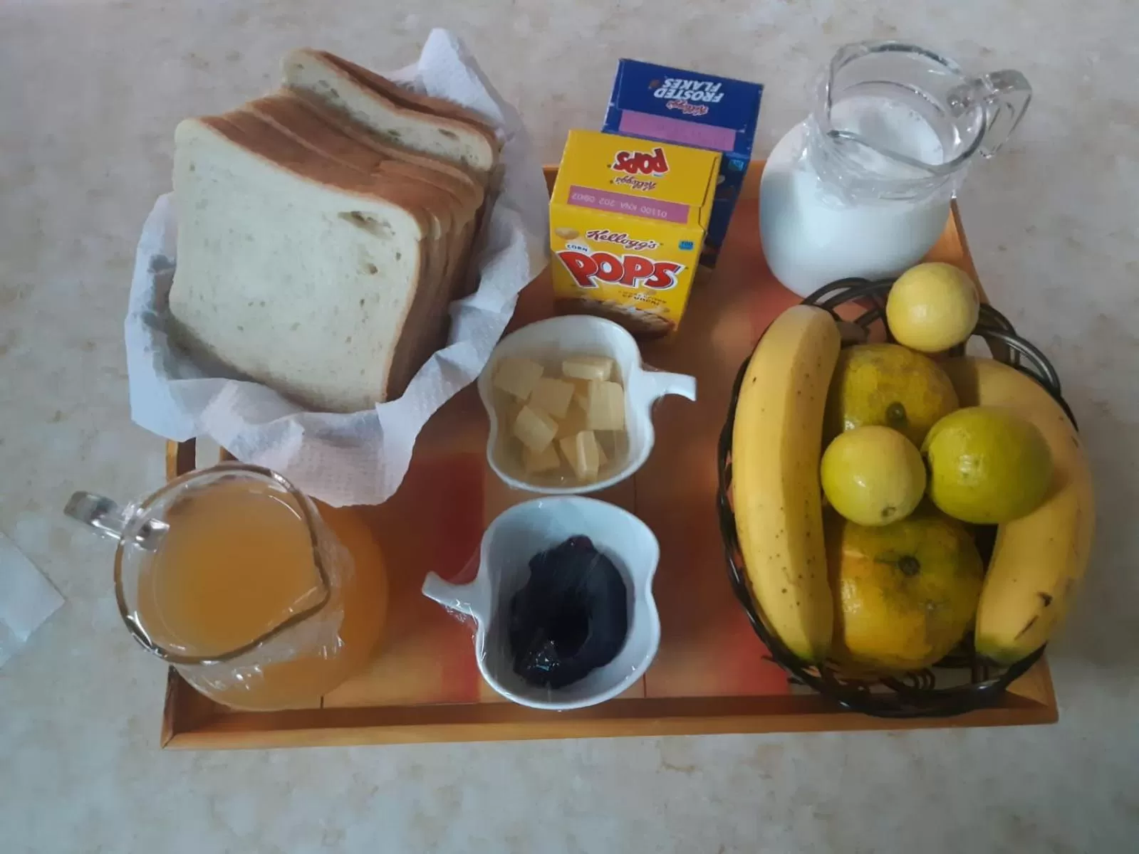 Continental breakfast in Matthew's Miracle View