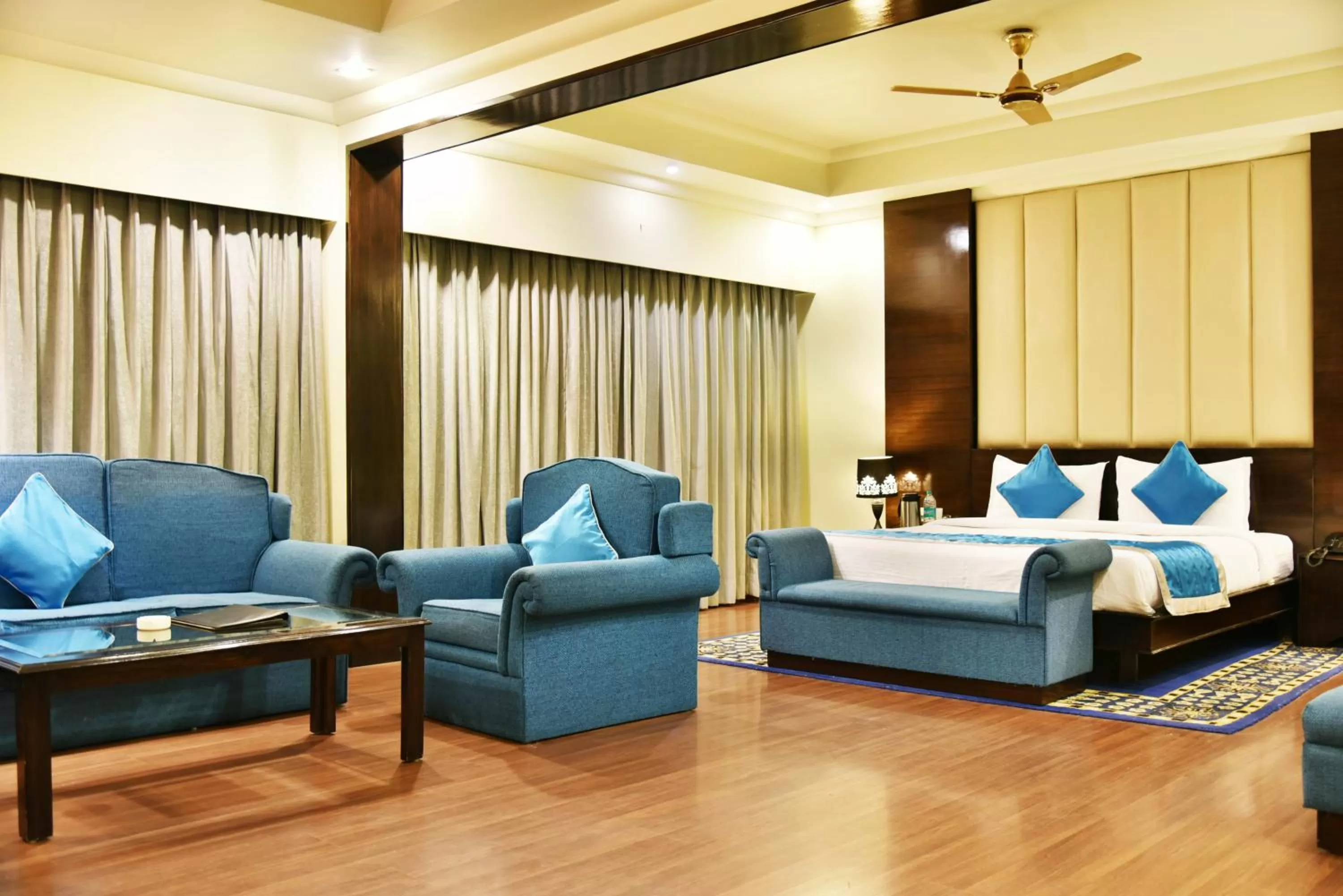Photo of the whole room, Bed in Indraprastha Resort - Centrally Heated Rooms, with Gym, Games & Spa
