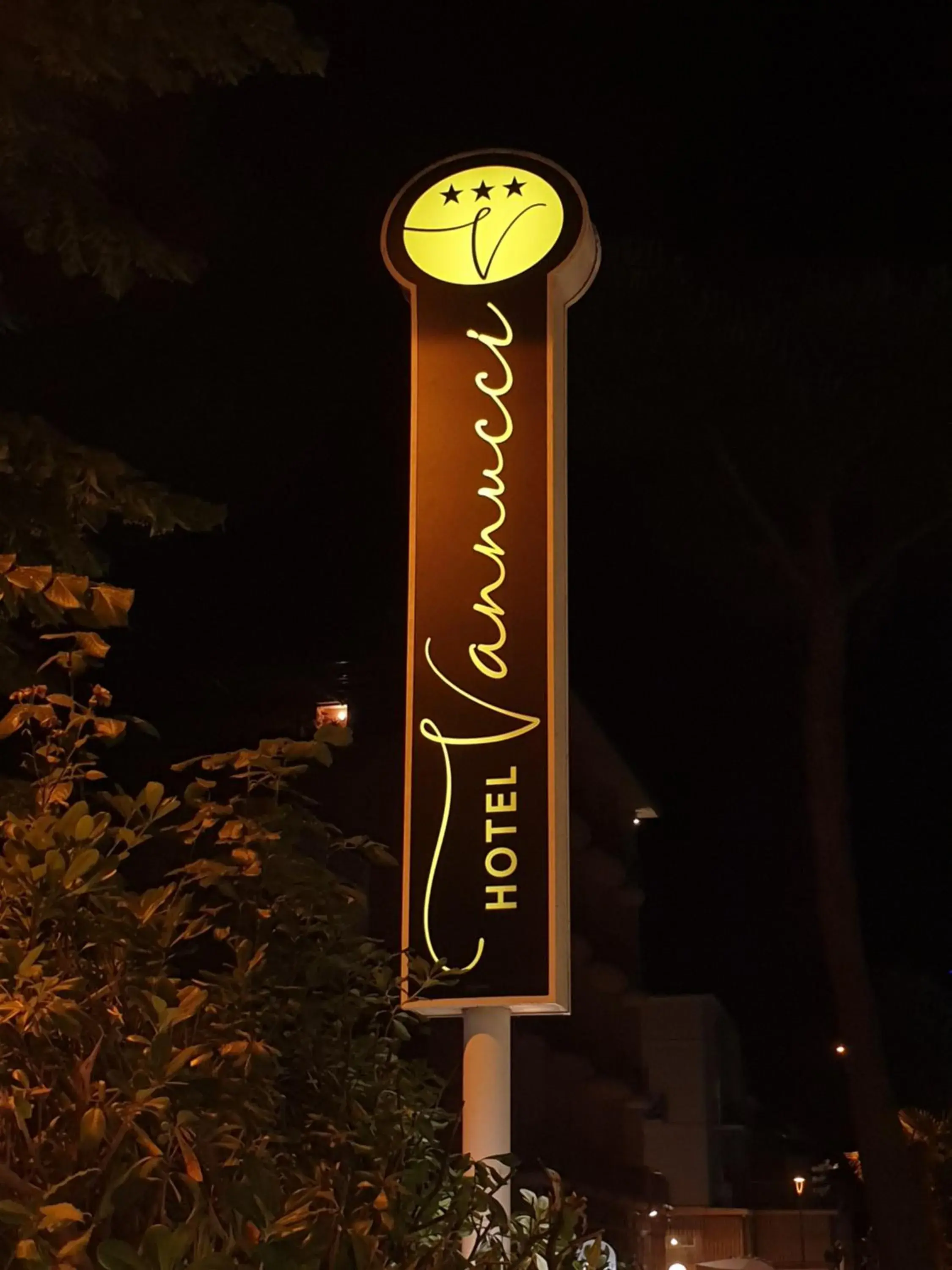 Night, Property Logo/Sign in Hotel Vannucci