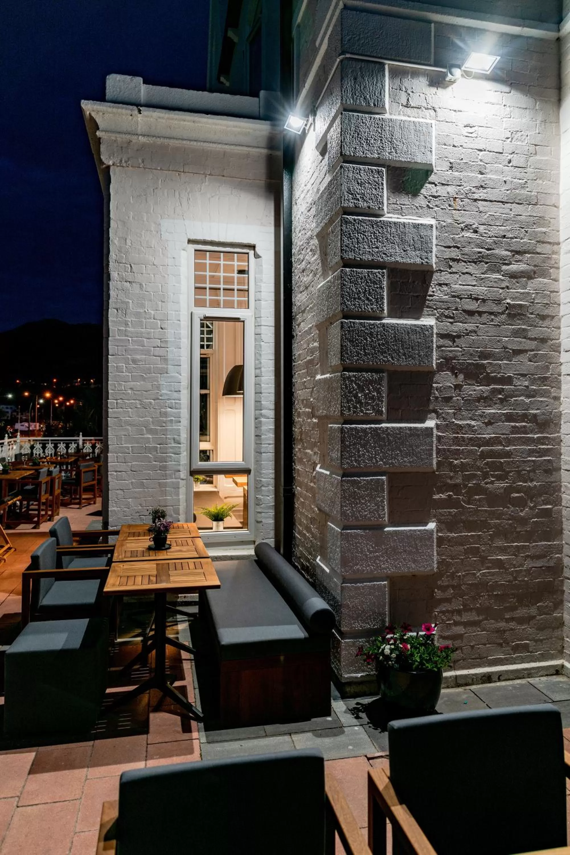 Patio in The Strand Hotel, the former residence of Oscar Wilde