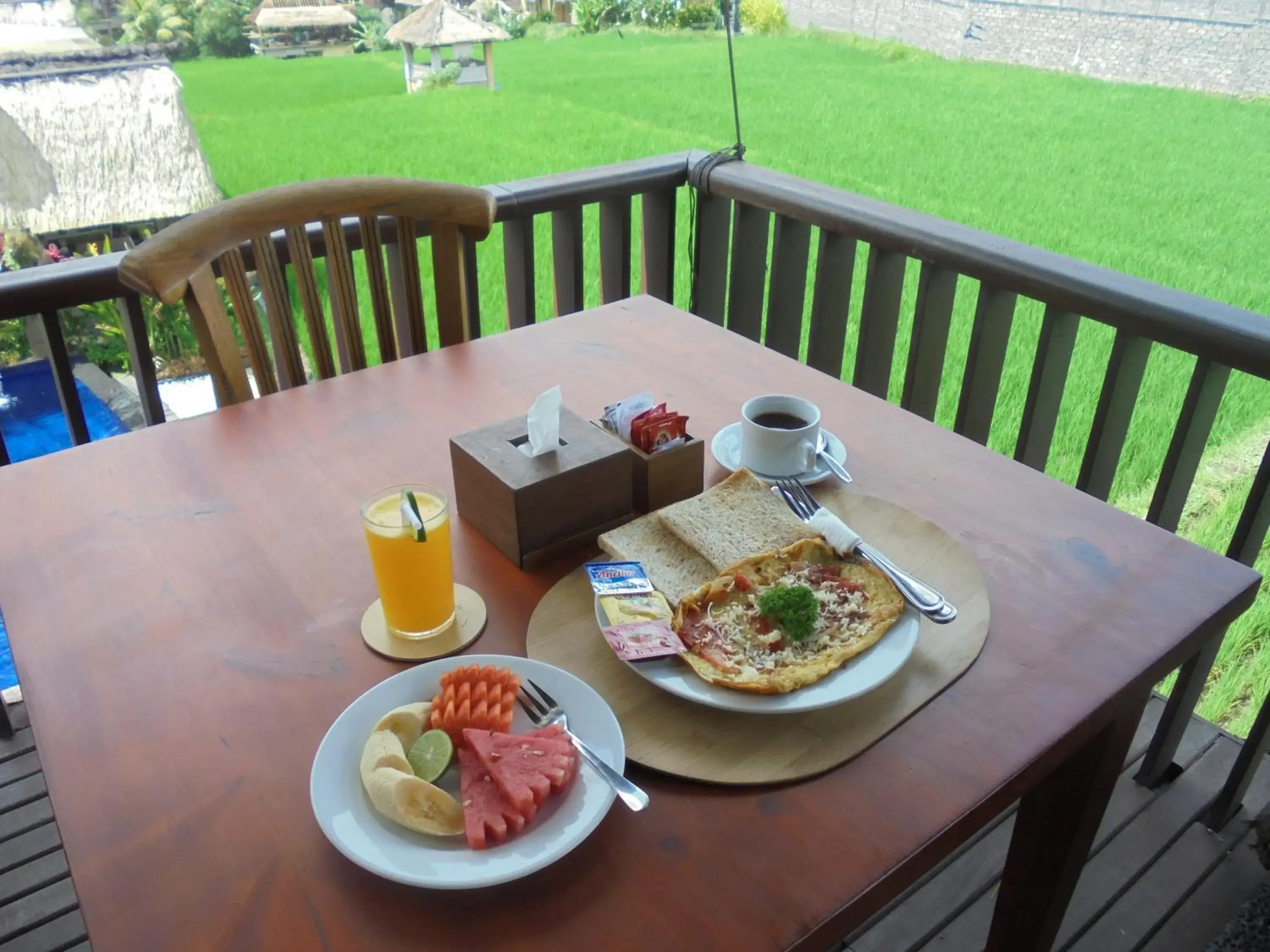 American breakfast in Biyukukung Suite & Spa
