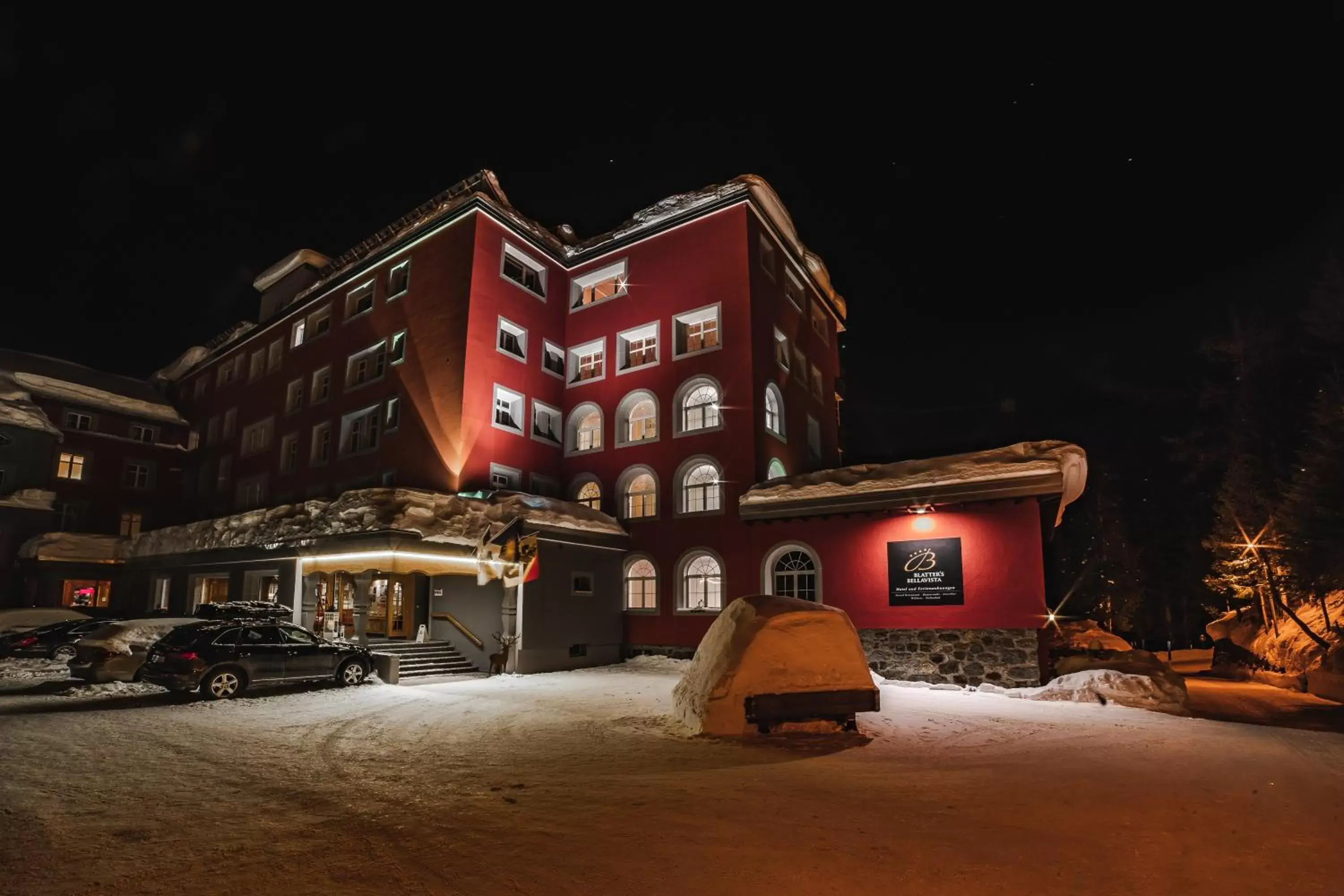 Property building, Winter in Blatter's Arosa Hotel & Bella Vista SPA