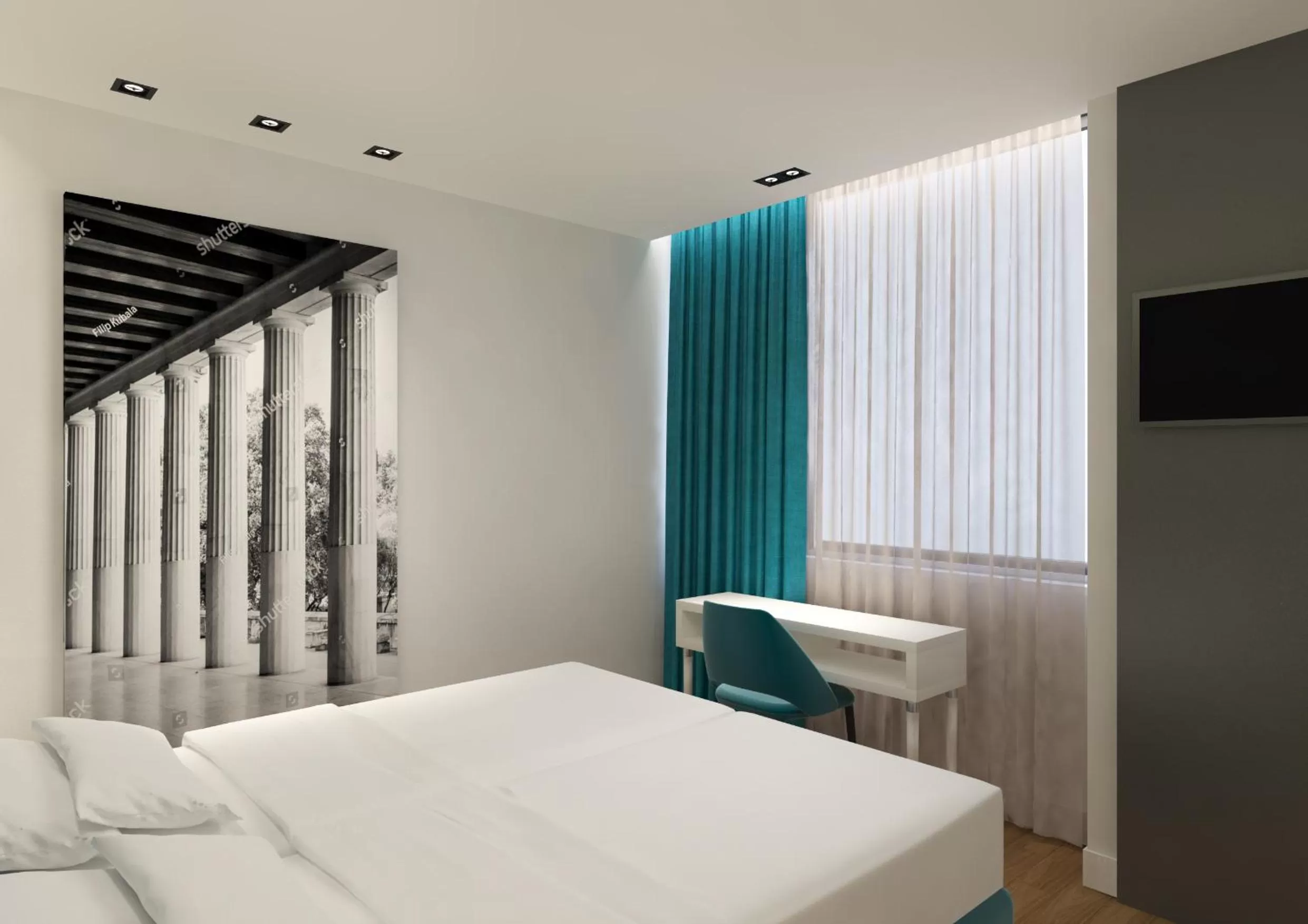 Bed in Athenian Montaza Hotel