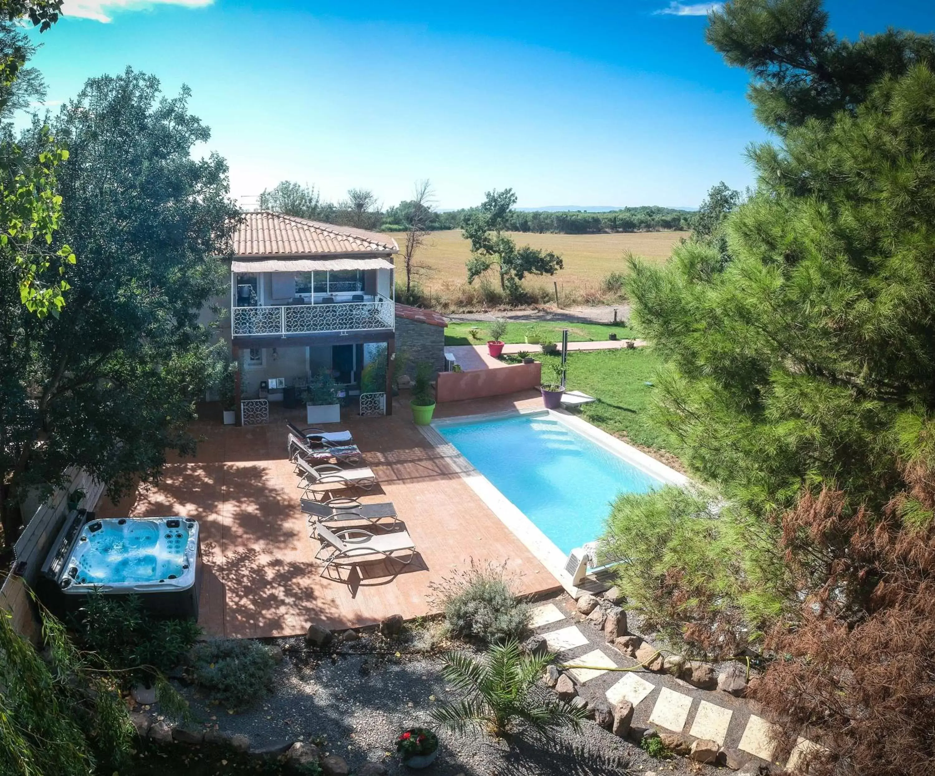 Bird's eye view, Pool View in Villa Alyzea