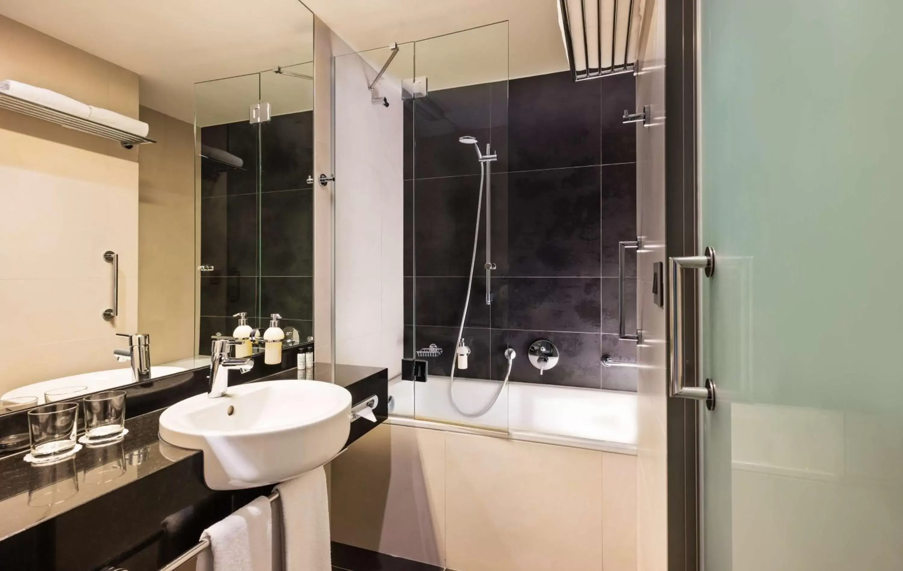 Bathroom in Lindner Hotel Bratislava, part of JdV by Hyatt