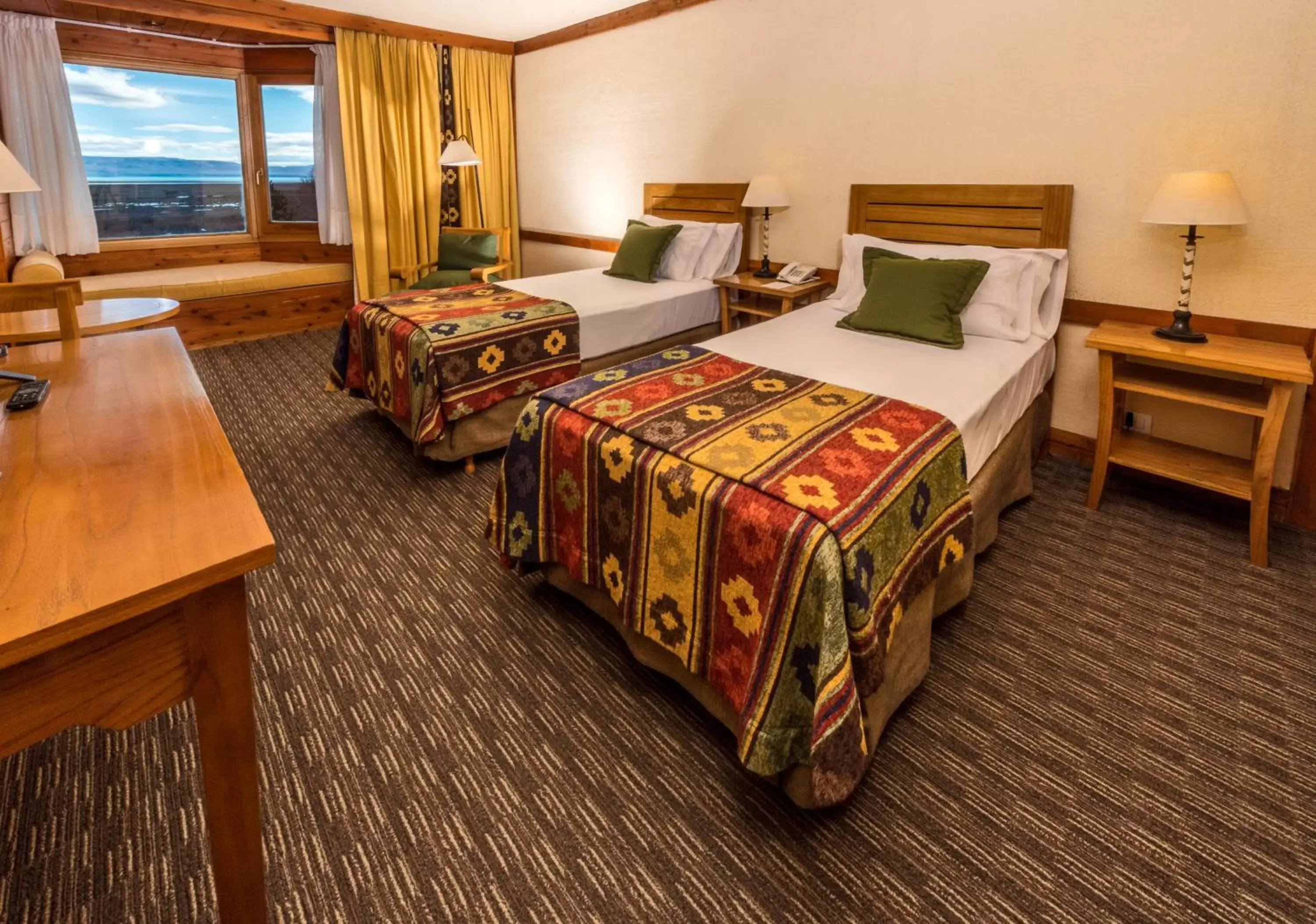 Bed in Mirador del Lago Hotel