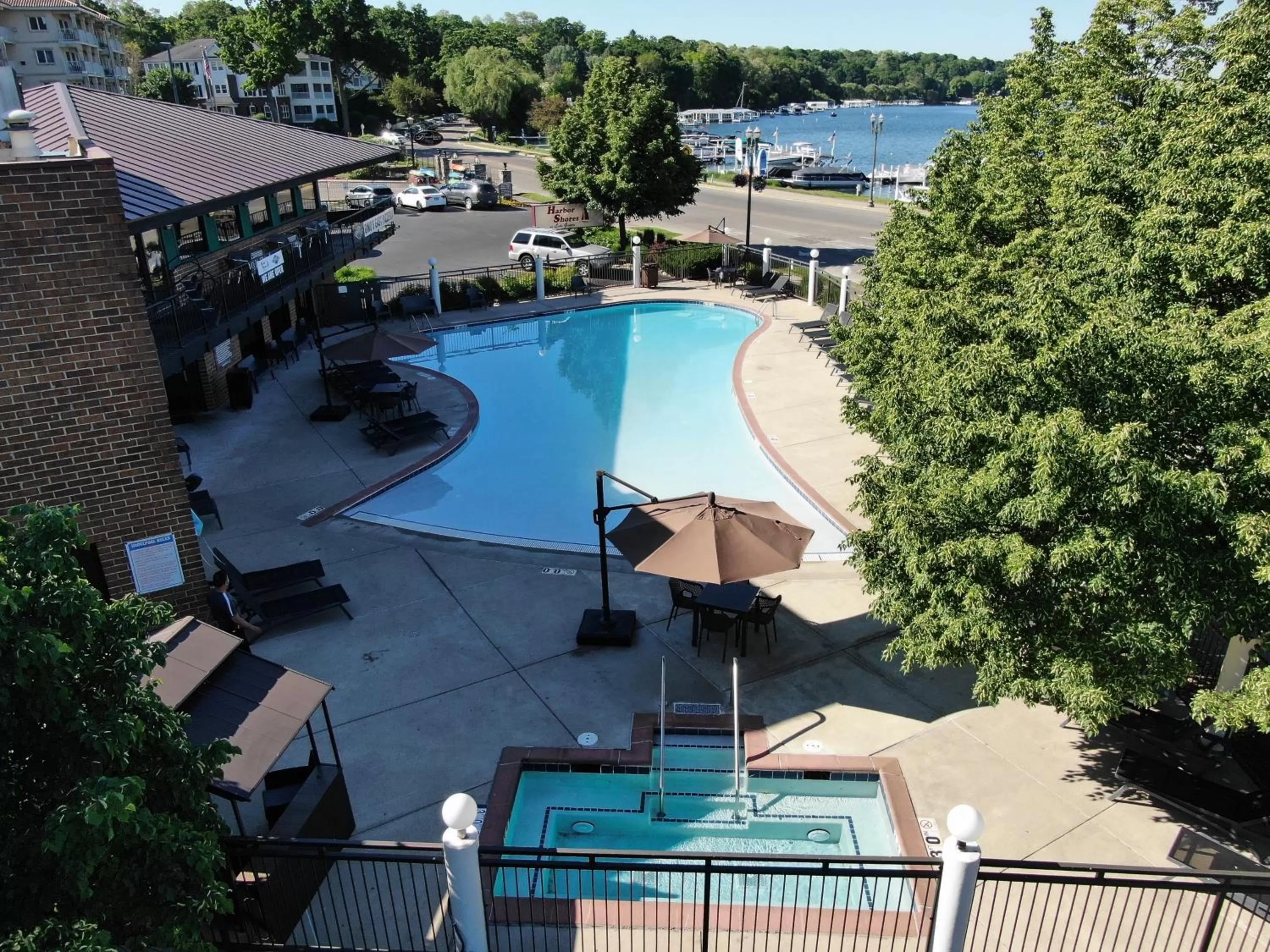 Swimming pool in Harbor Shores on Lake Geneva