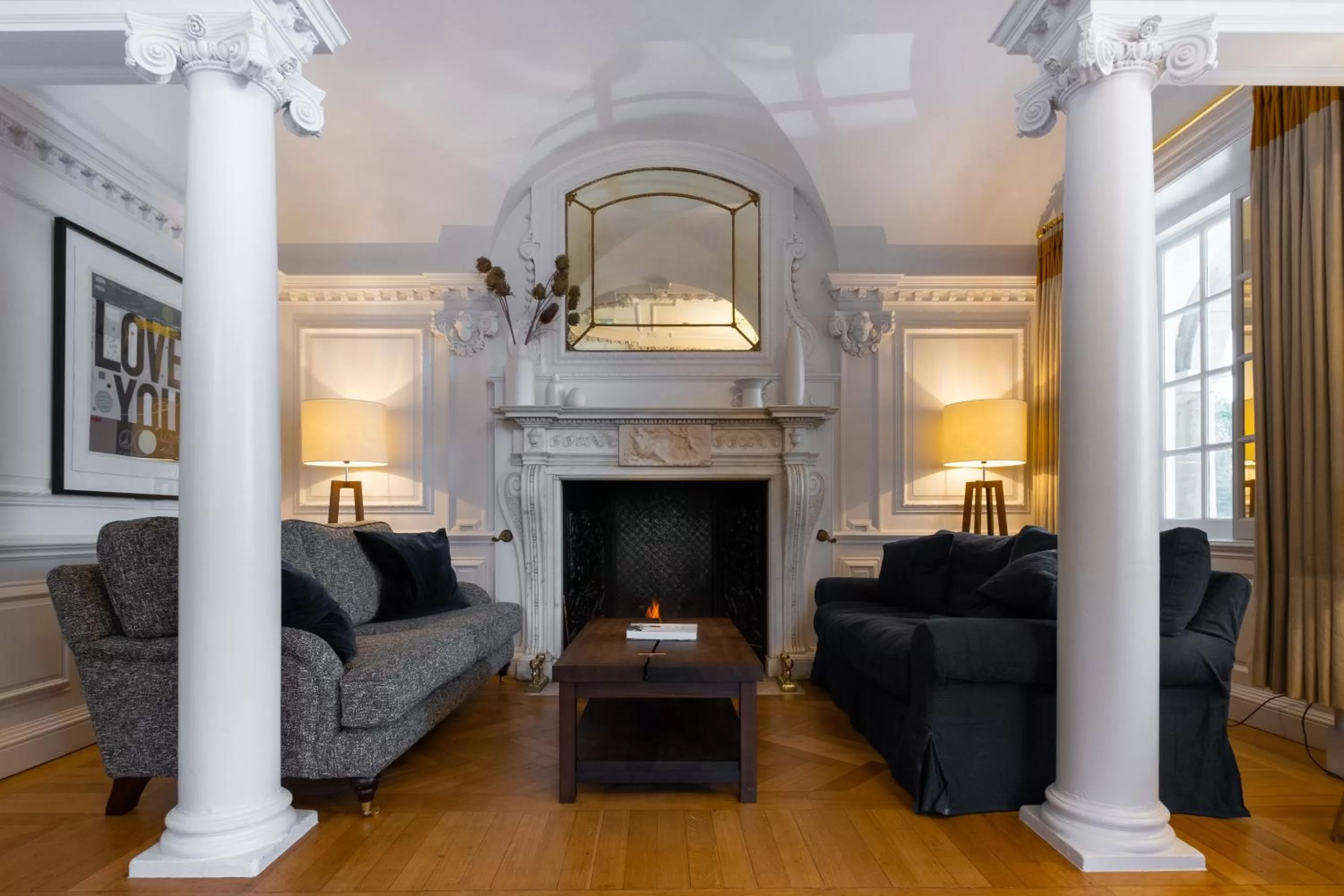 Living room in Fowey Hall Hotel