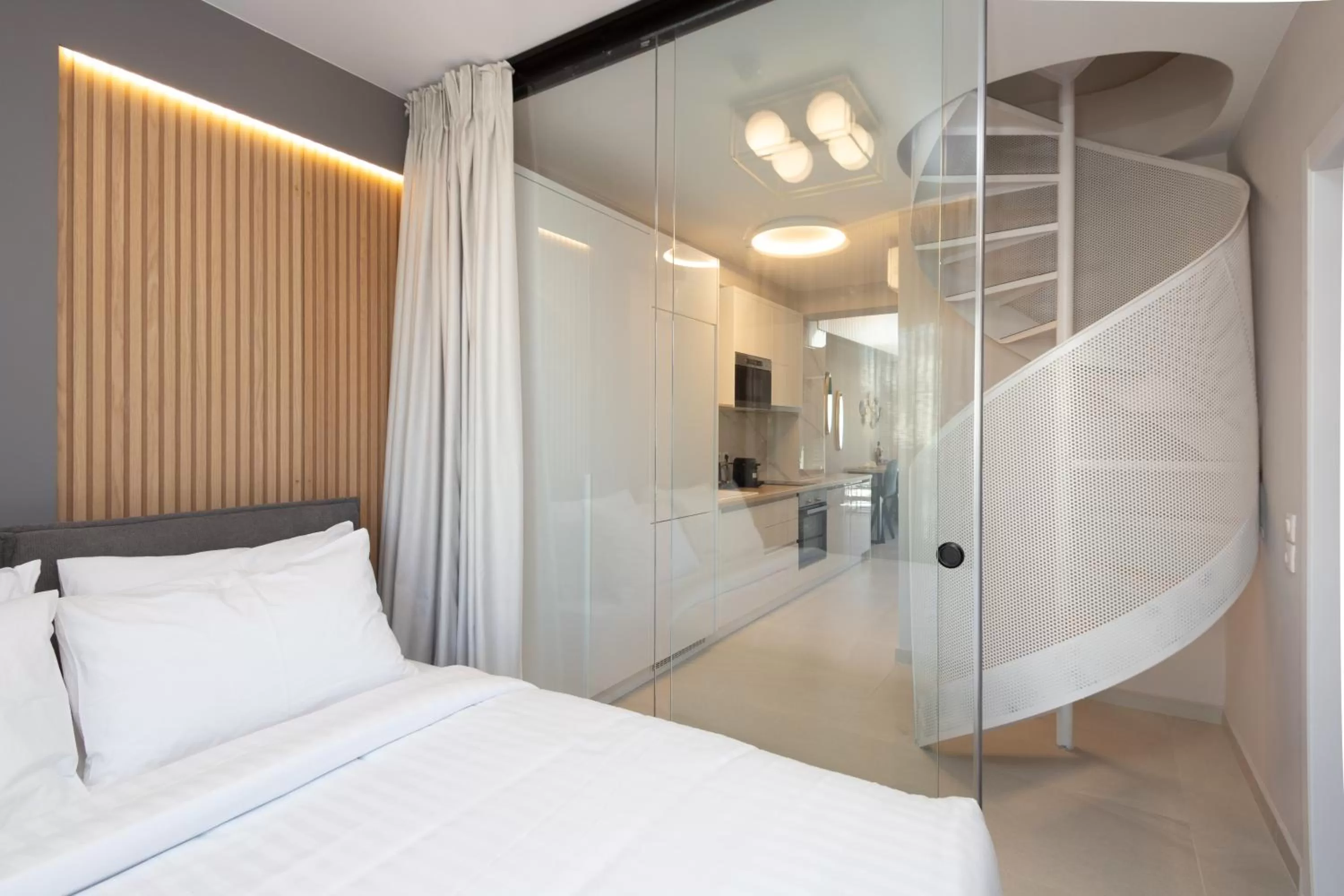 Bed in LUX&EASY Athens Downtown Residences