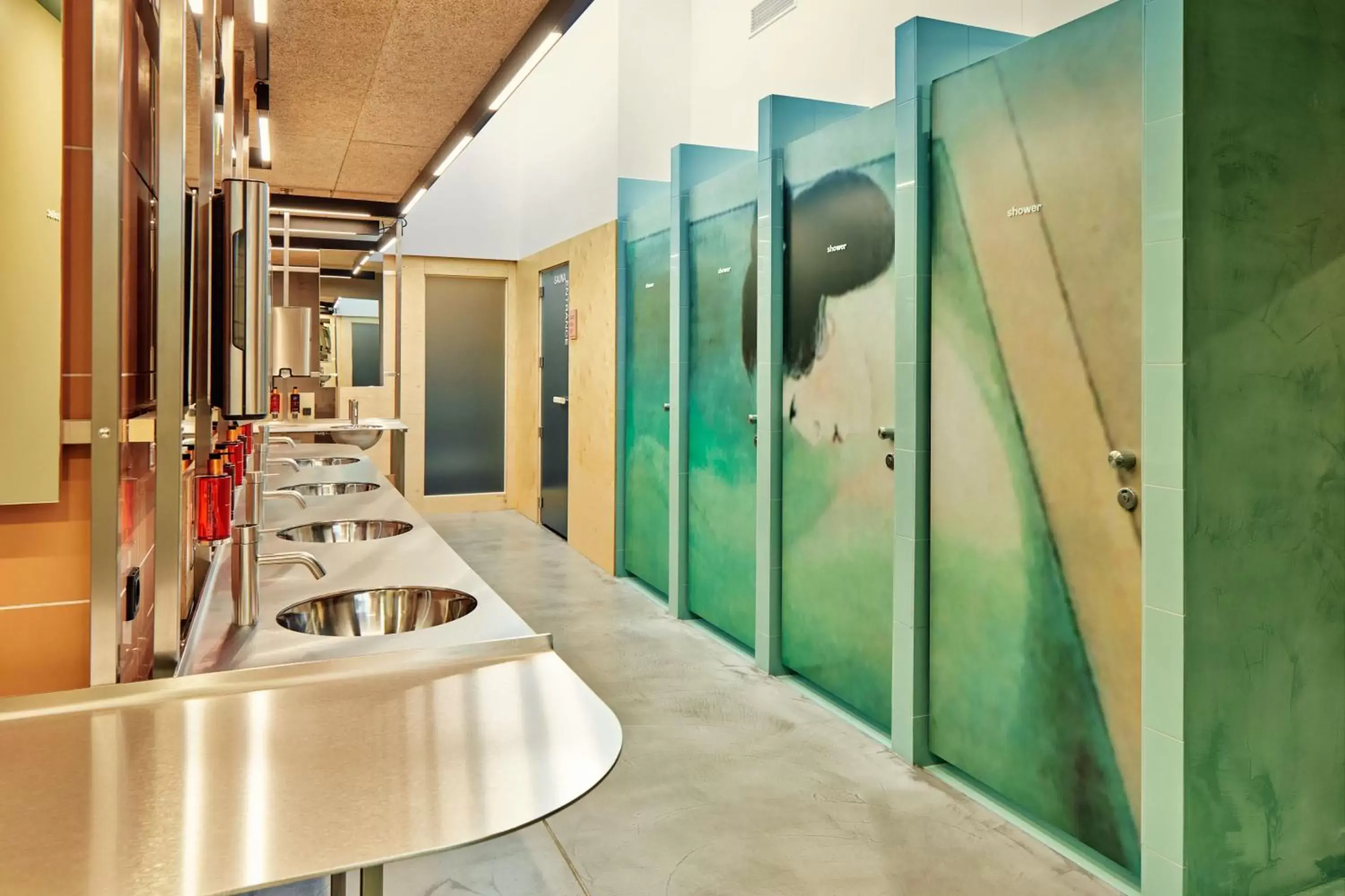 Bathroom in CityHub Copenhagen Bathroom in CityHub Copenhagen